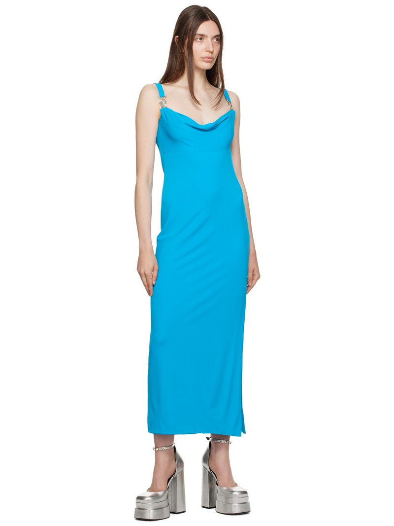 VERSACE Blue Medusa Midi Dress outlook