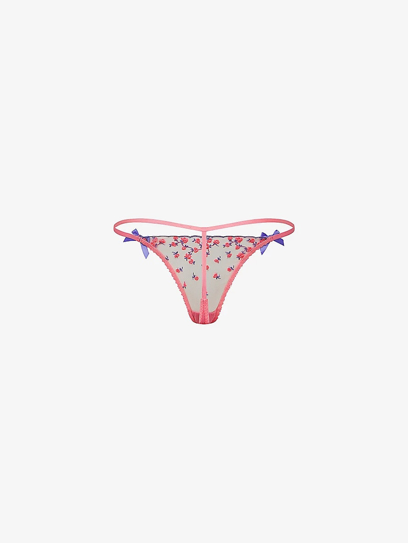 Lissa Embroidered Tulle Thong 4