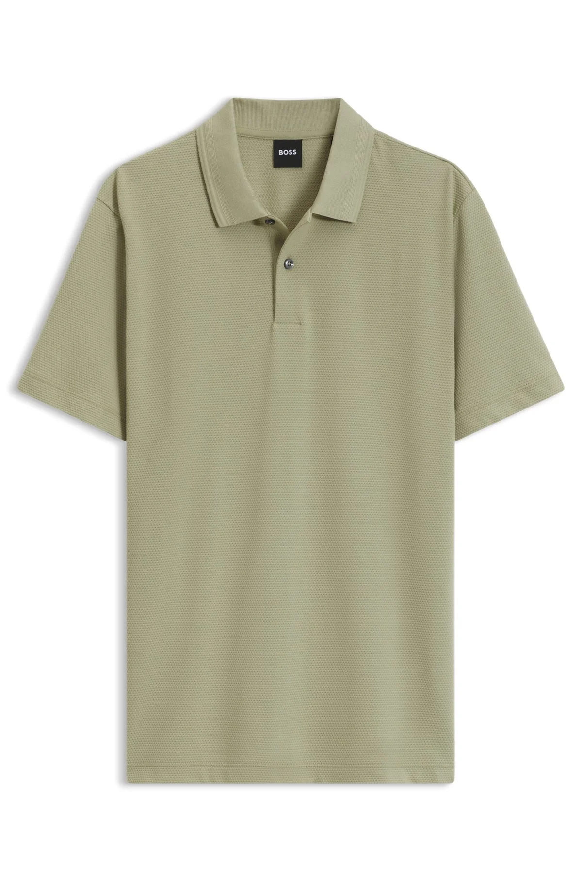 COTTON-BLEND POLO SHIRT WITH BUBBLE-STRUCTURED JACQUARD - 1