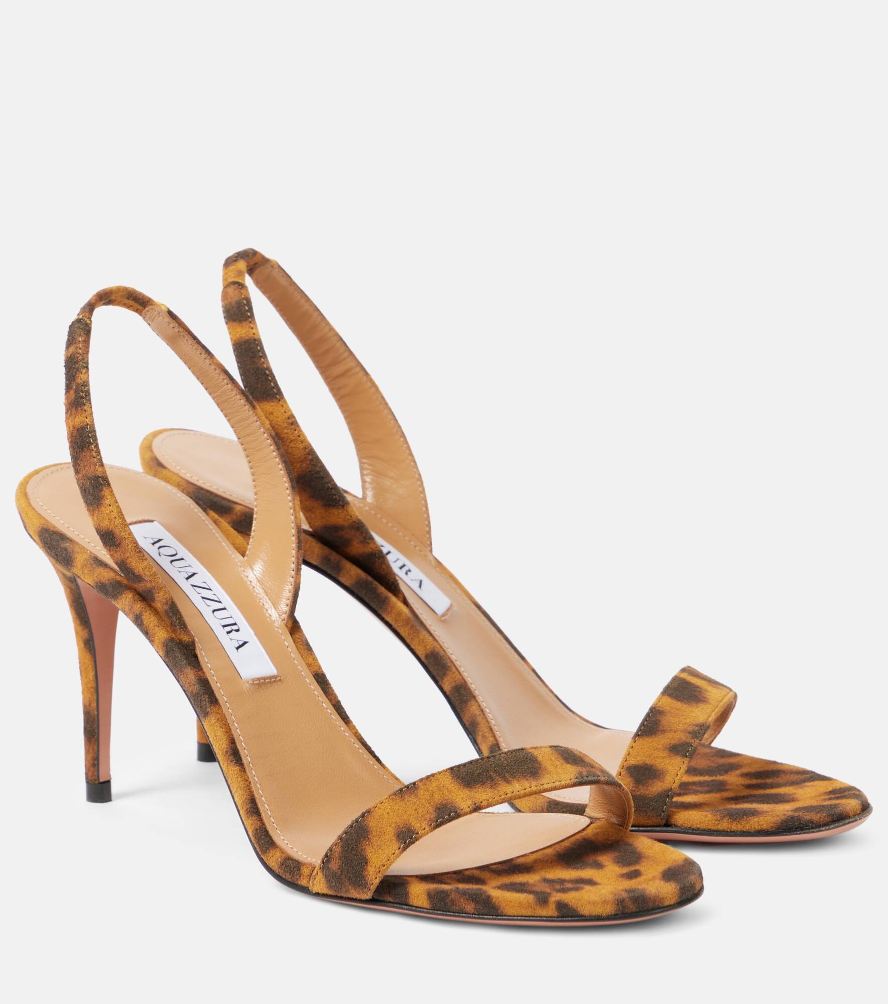 So Nude 85 leopard-print suede sandals - 1