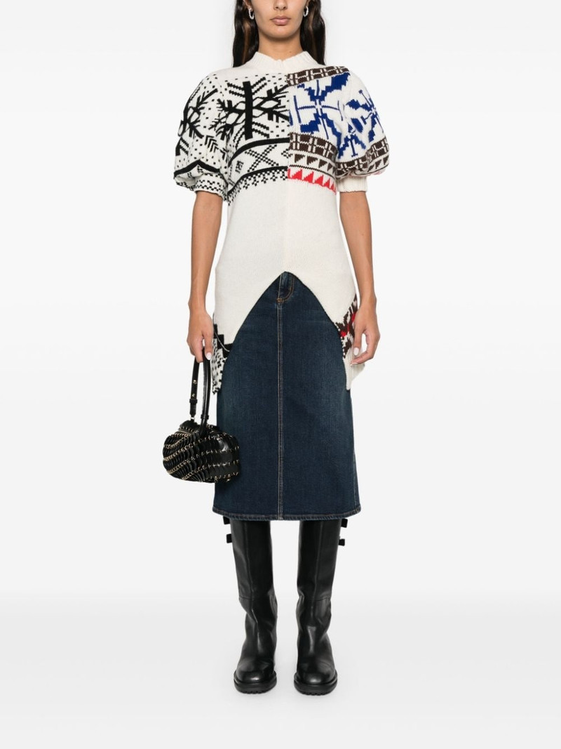 sacai jacquard-pattern sweater outlook