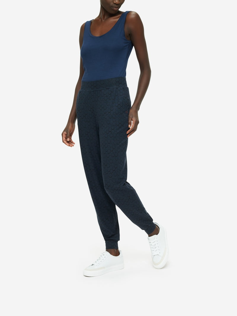 Derek Rose Women's Track Pants London 6 Micro Modal Stretch Navy outlook