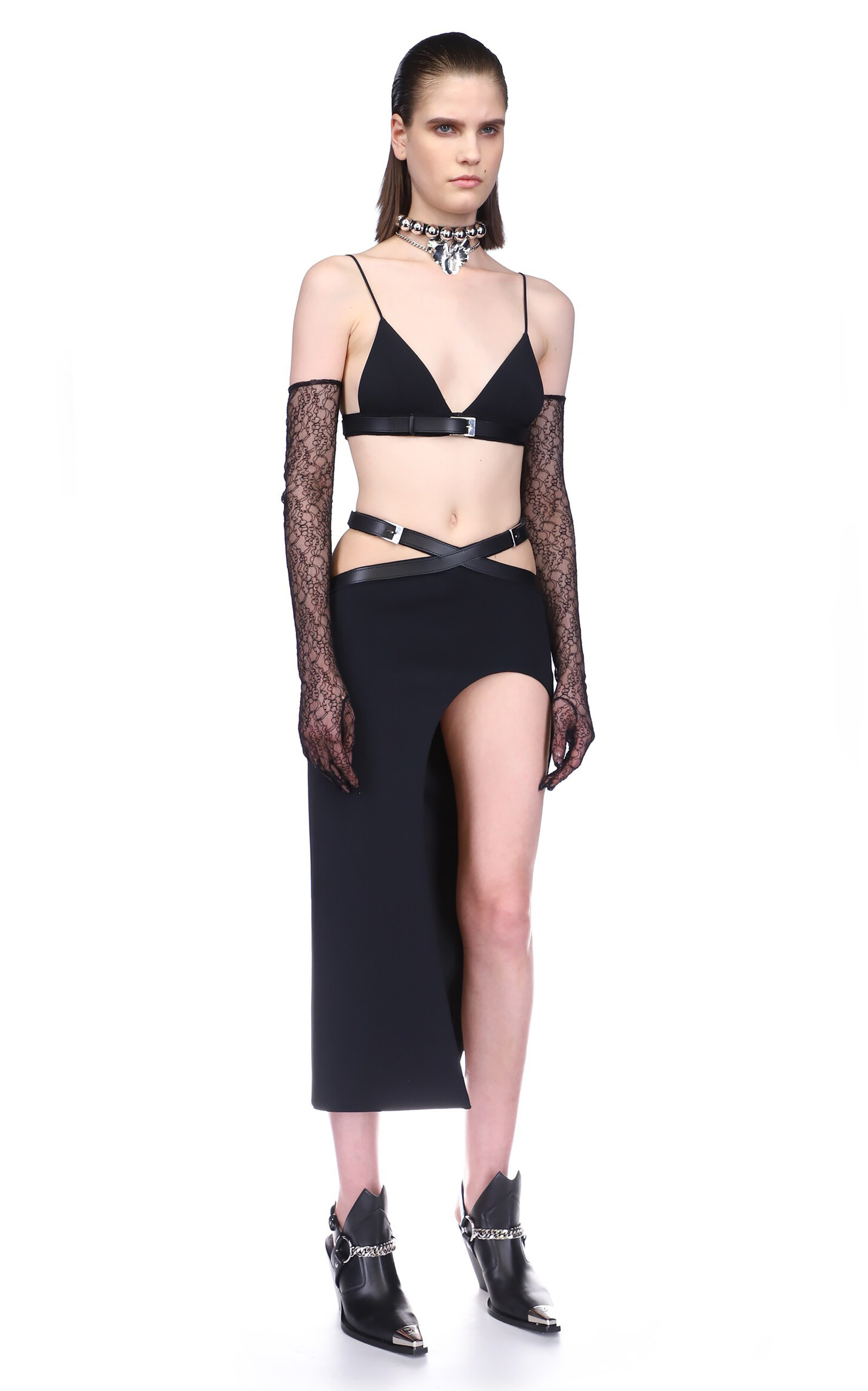 Buckle-Detailed  Midi Skirt black - 5