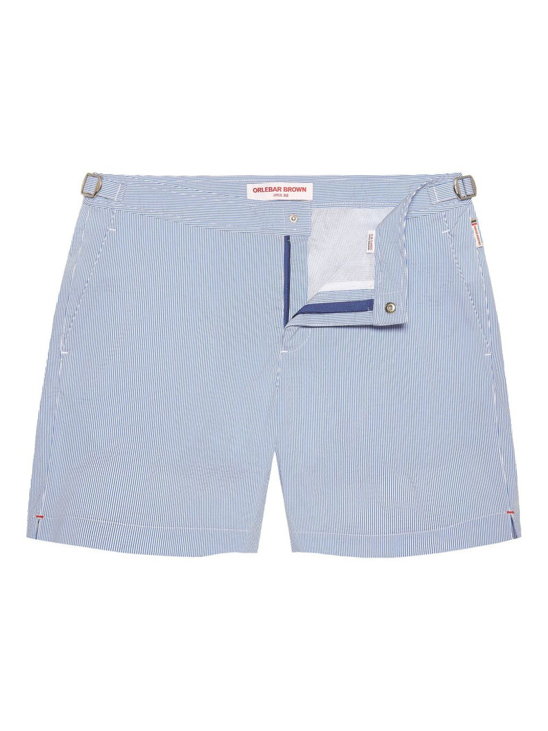 Bulldog stripe seersucker swim shorts 1