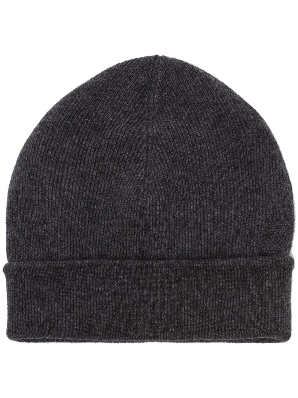 knitted turn-up hem beanie - 1