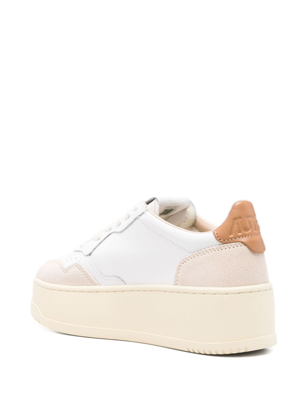 leather suede panel trainers - 3