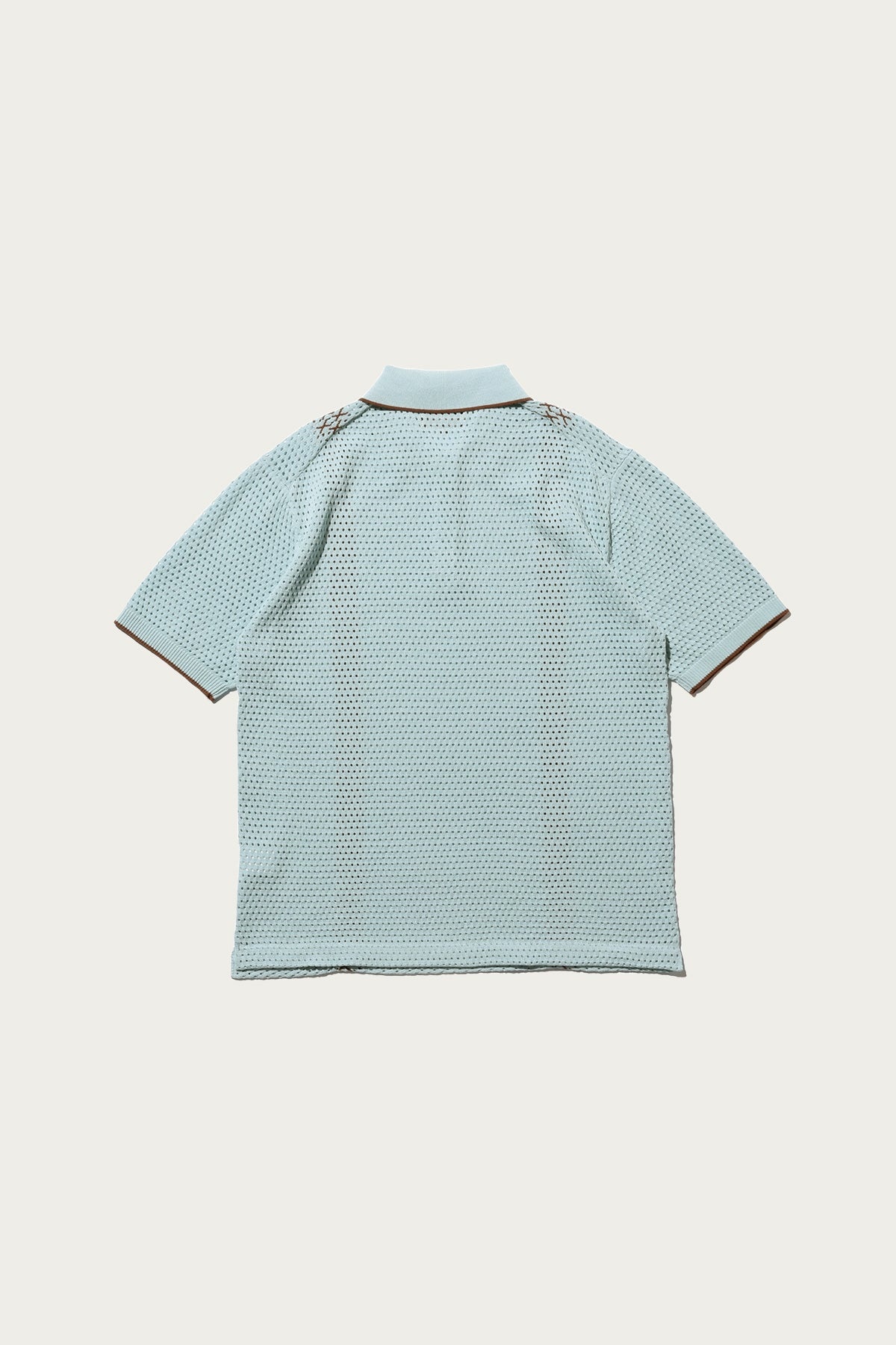 Knit Polo Mesh Stripe - Sax - 2