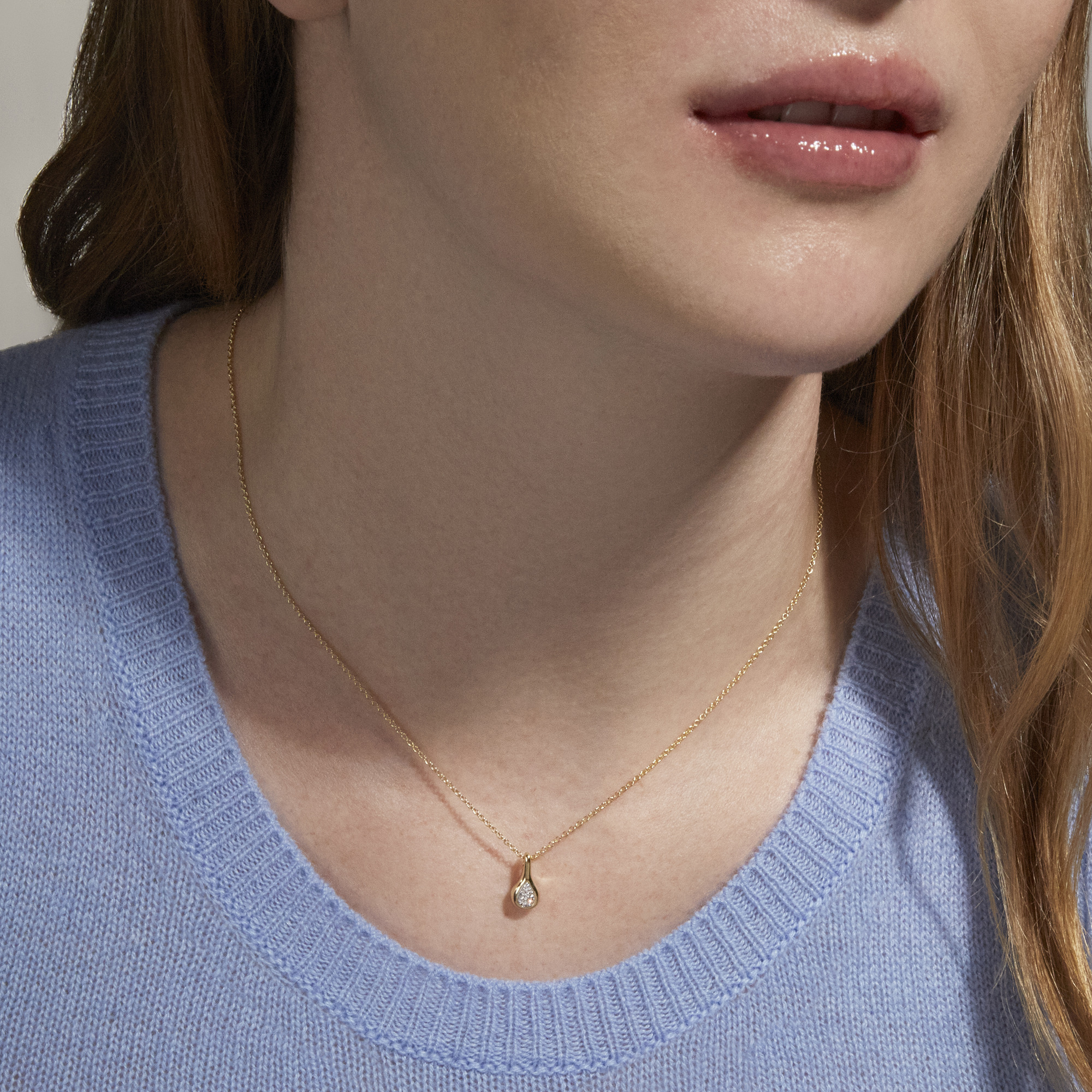 Perfect Pear Diamond Droplet Necklace - 2