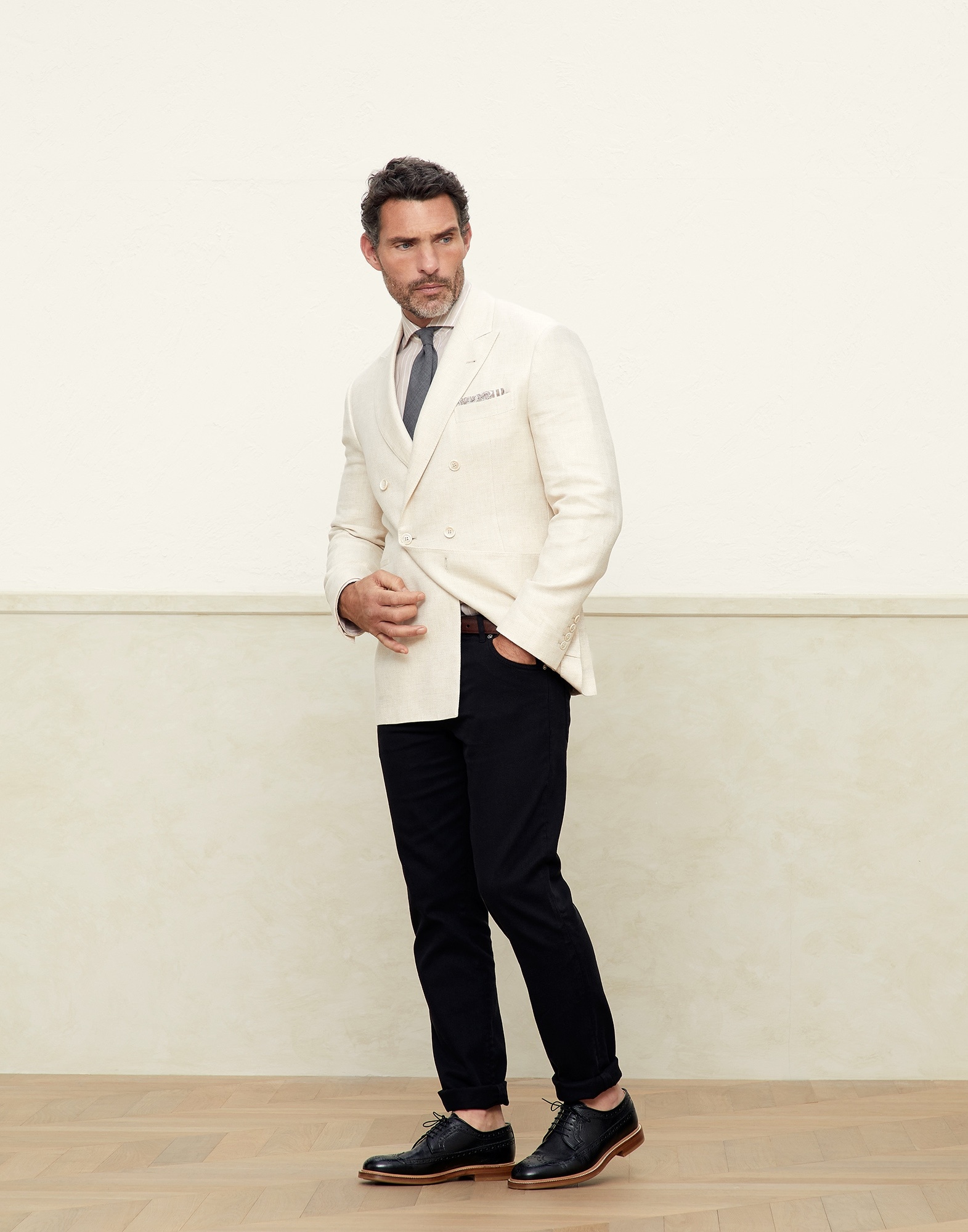 Lightweight dyed denim slim fit five-pocket trousers - 4