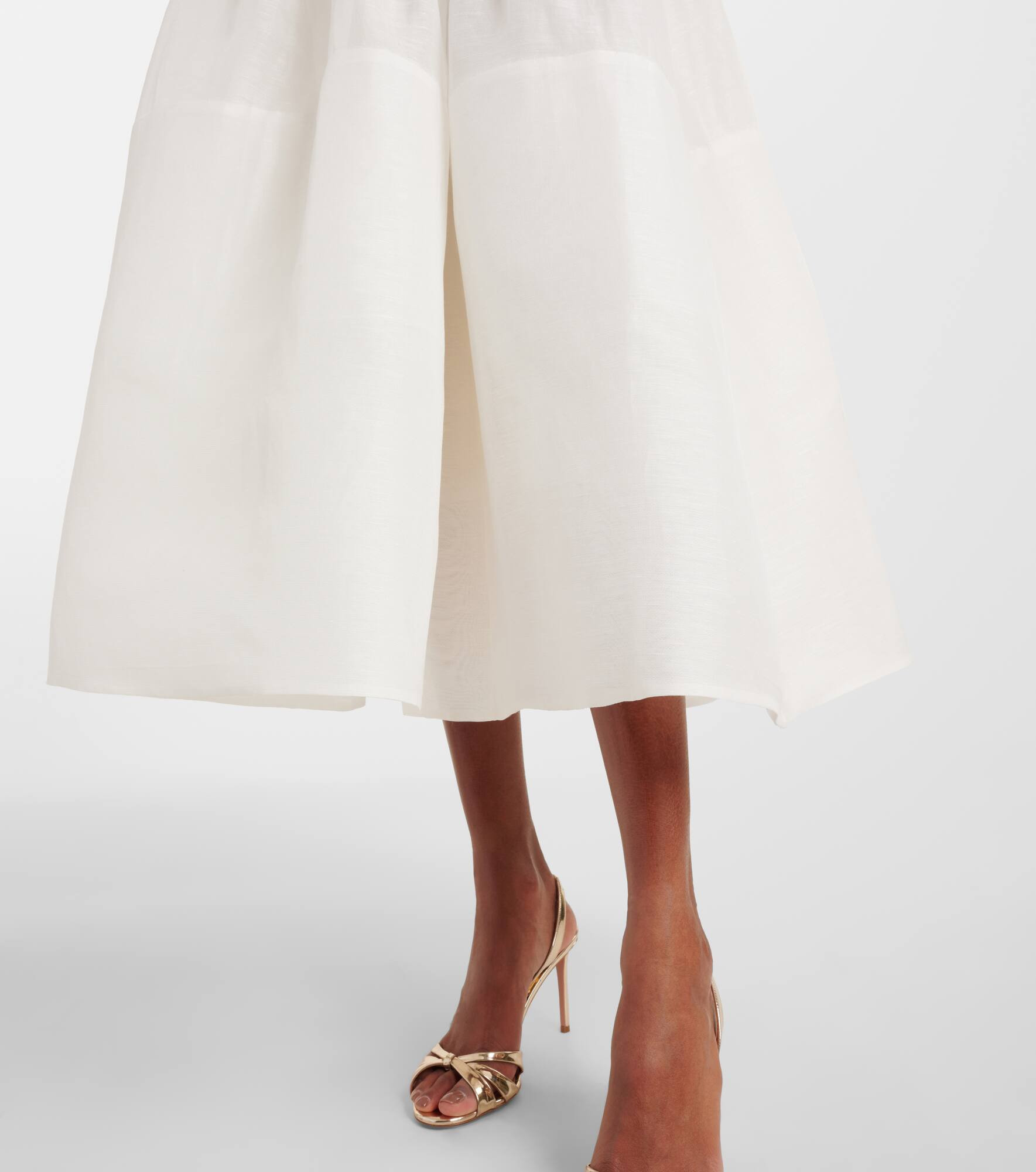 Dawning linen and silk midi dress - 5