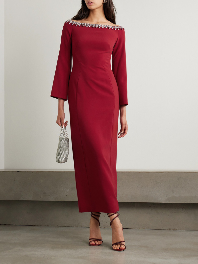 JENNY PACKHAM Off-the-shoulder Embellished Cady Midi Dress outlook