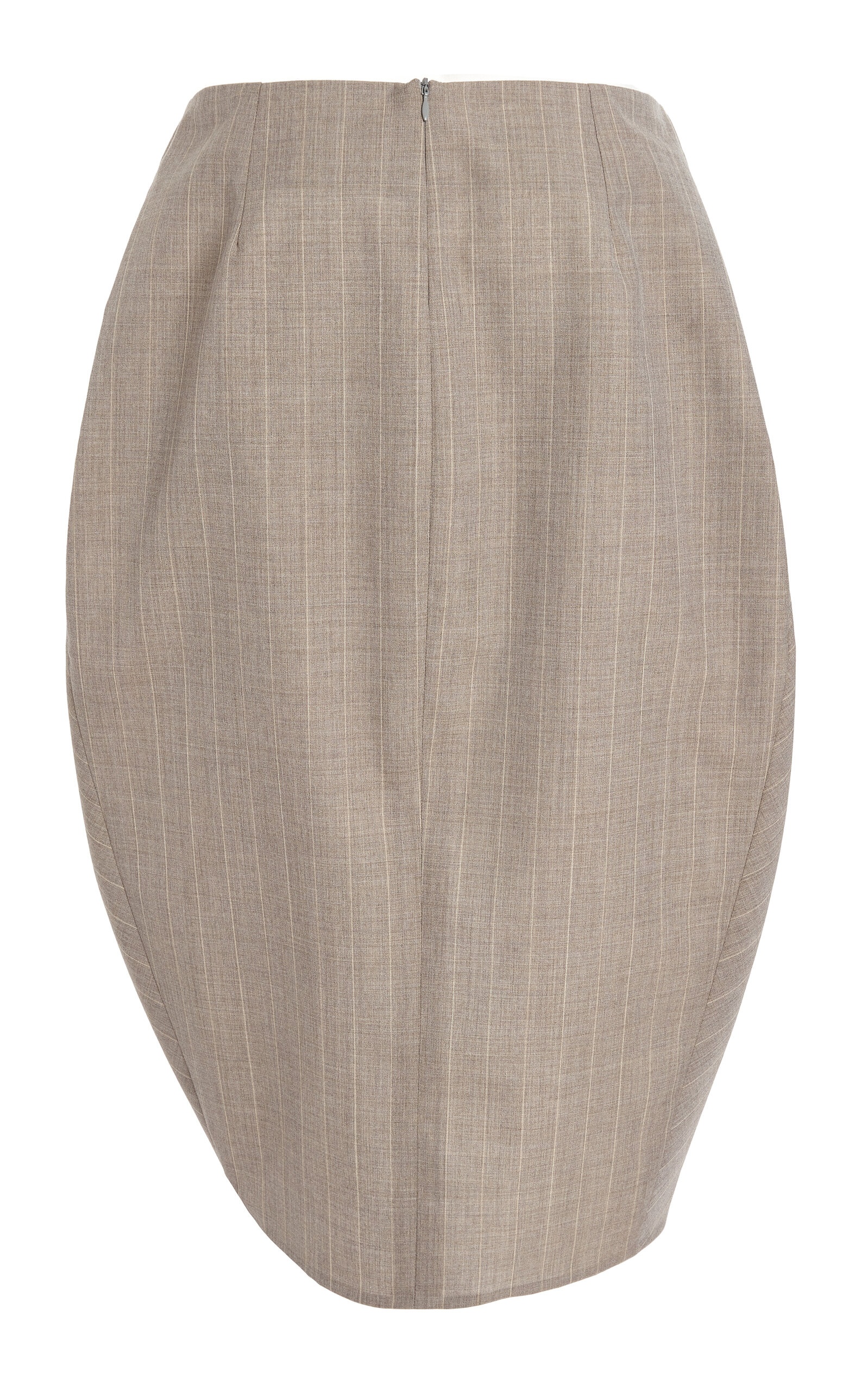 Draped Wool Melange Midi Skirt grey - 3