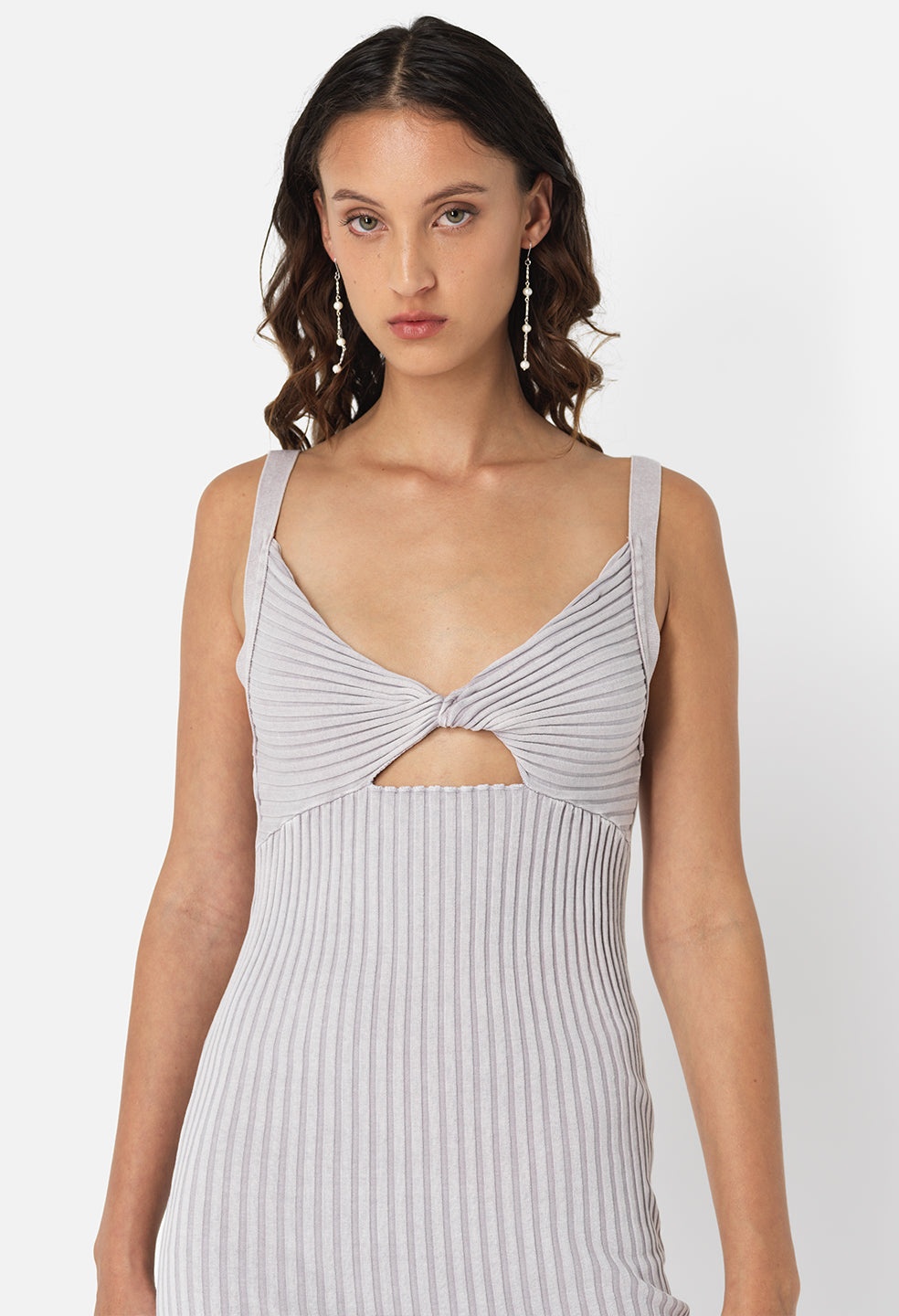 MINERAL WASH GINZA RIB TWIST DRESS - 5