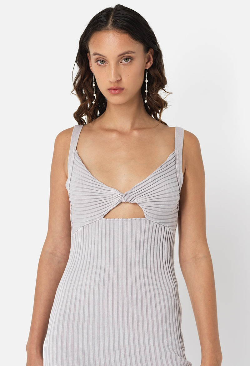 MINERAL WASH GINZA RIB TWIST DRESS 5