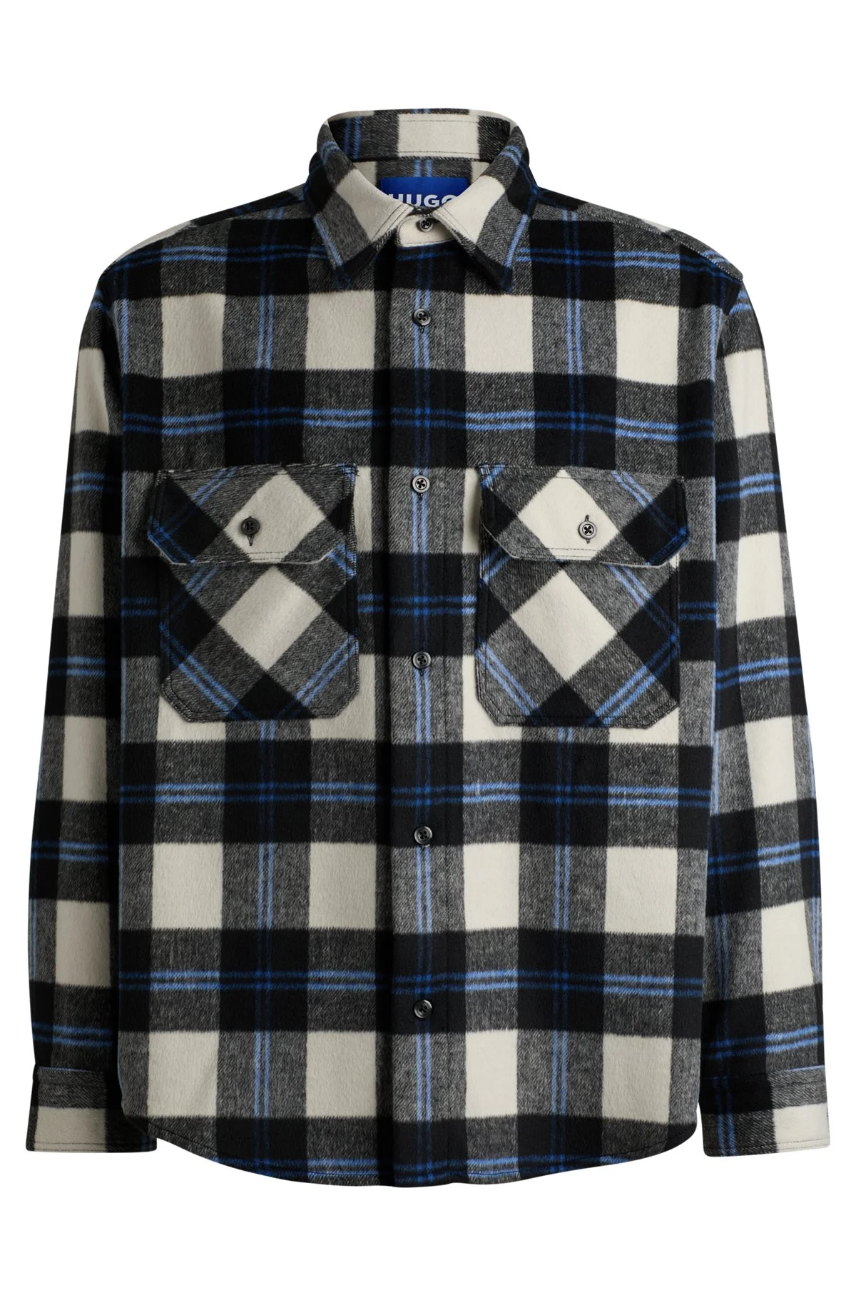 OVERSIZE-FIT SHIRT IN CHECKED BRUSHED FABRIC - 1
