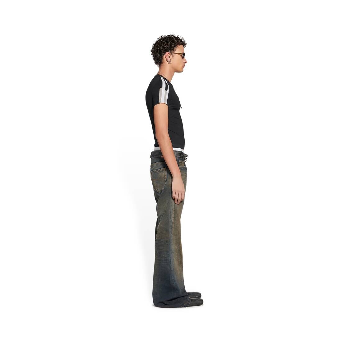 Flared Pants in Navy Blue - 3