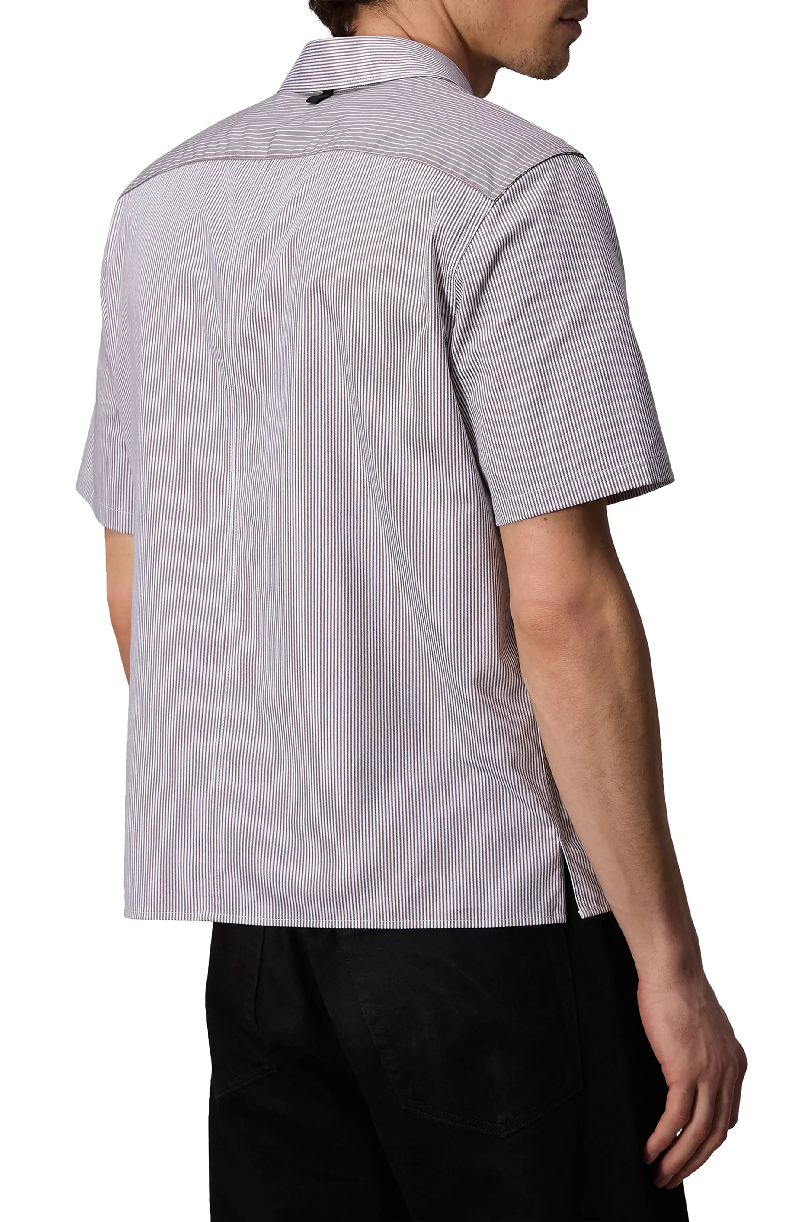 Dalton Mixed Stripe Stretch Short Sleeve Button-Up Shirt - 3