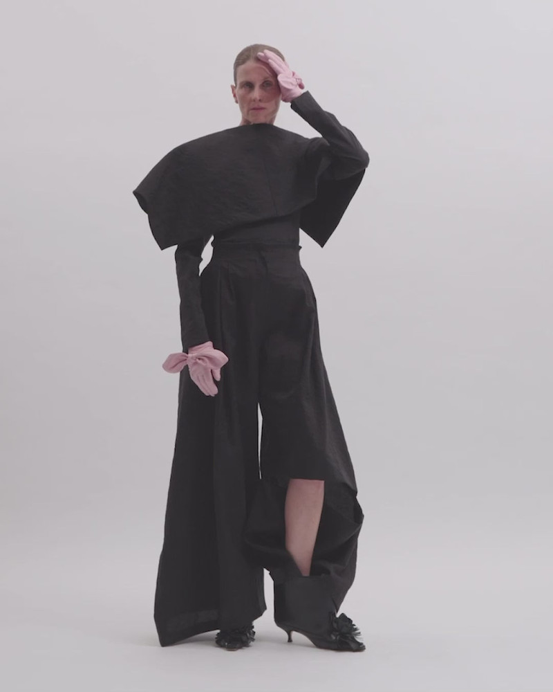 SLIT KNEE TROUSERS BLACK 6