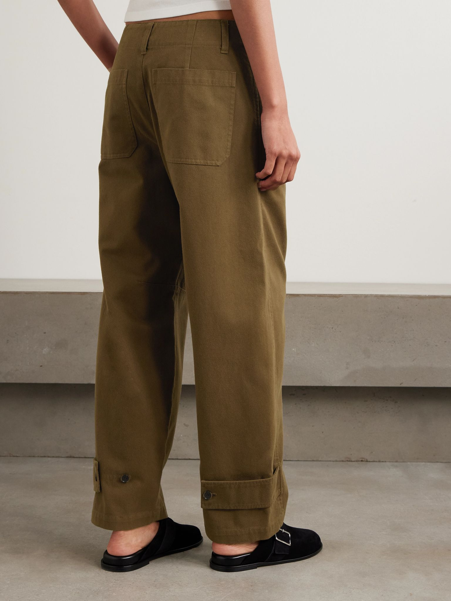 The Twisted cotton-twill tapered pants Light brown - 3