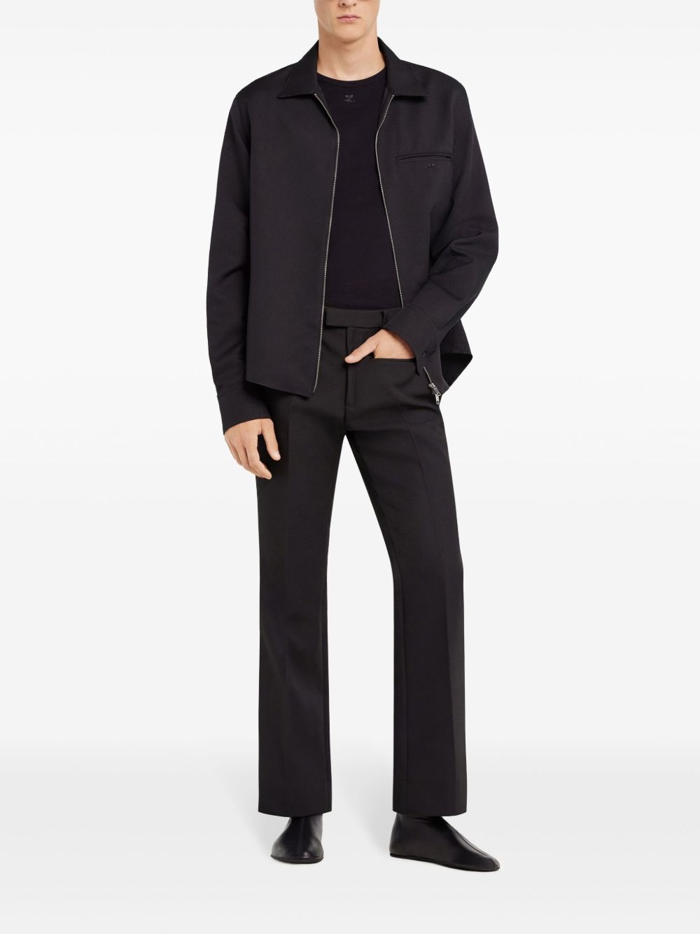 zipped twill shirt - 2