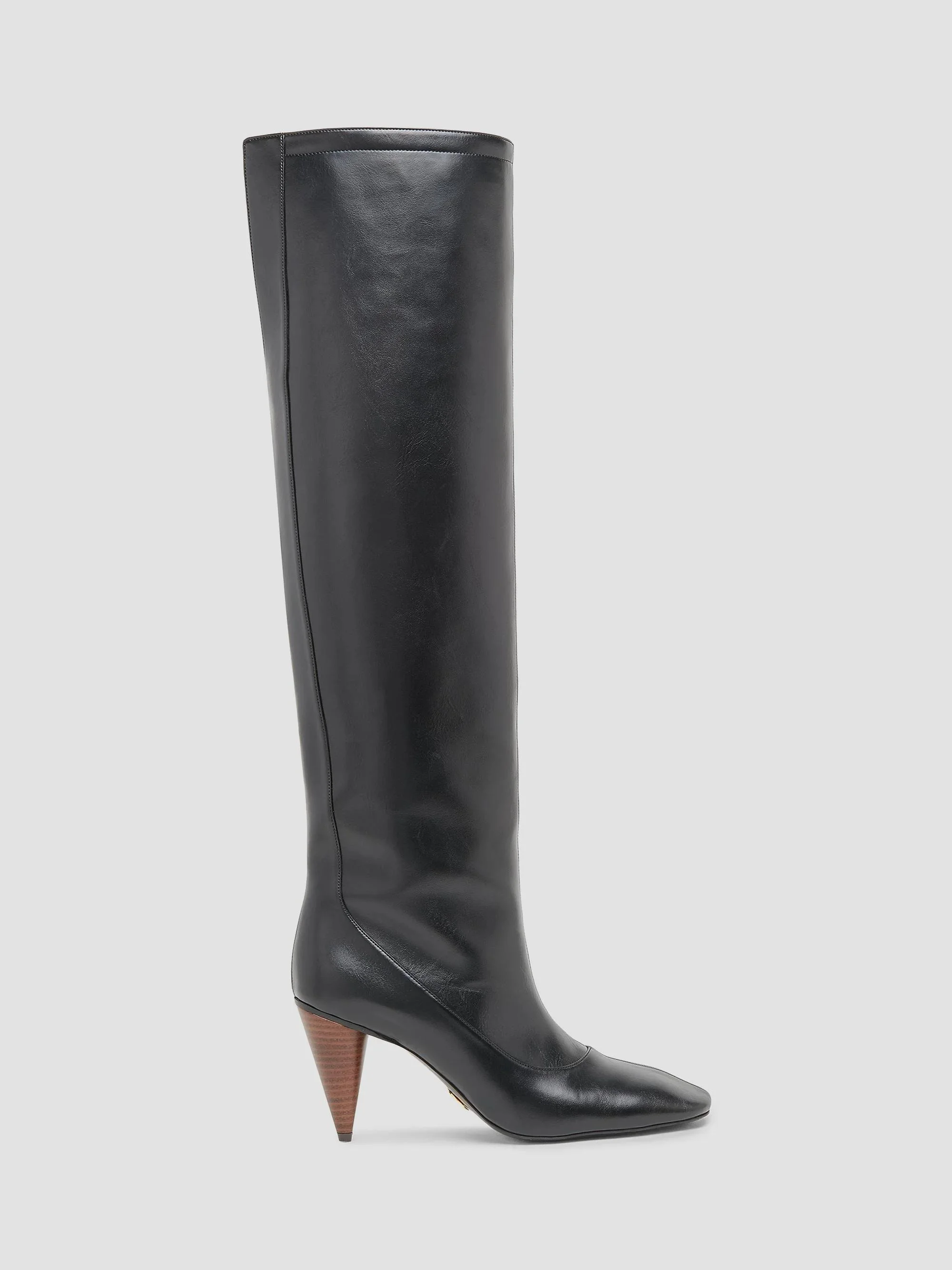 Women's 80MM Contrast-Heel Knee-High Boots - Black - 1