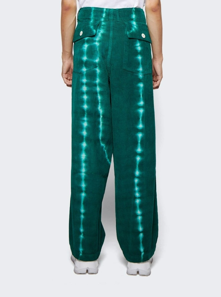 Grid Cord Work Pant White And Pine Green - 5