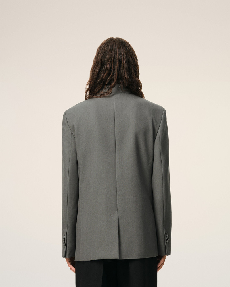 GREY NEW WOOL SINGLE BREASTED STRAIGHT JACKET 5