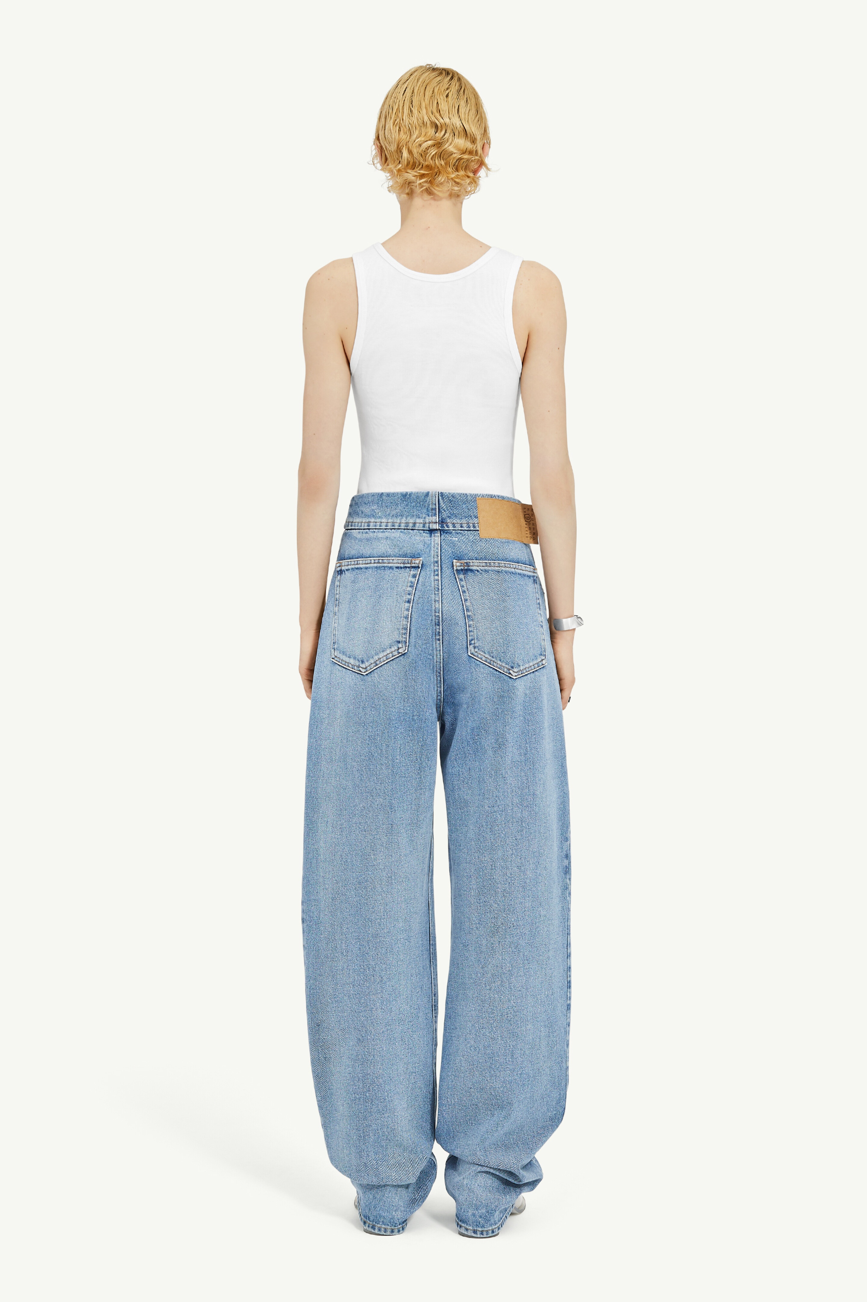 Loose Fit Denim Trousers - 4