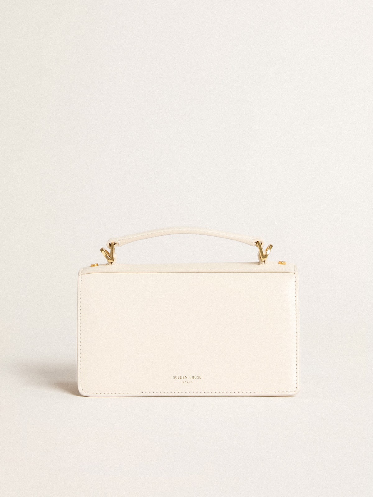 Small Venezia Bag in butter-colored boarded leather with gold details - 4