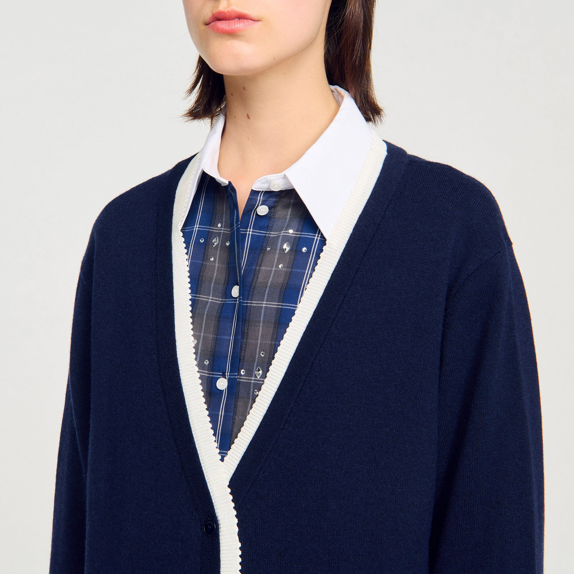 LONG TWO-TONE CARDIGAN - 3