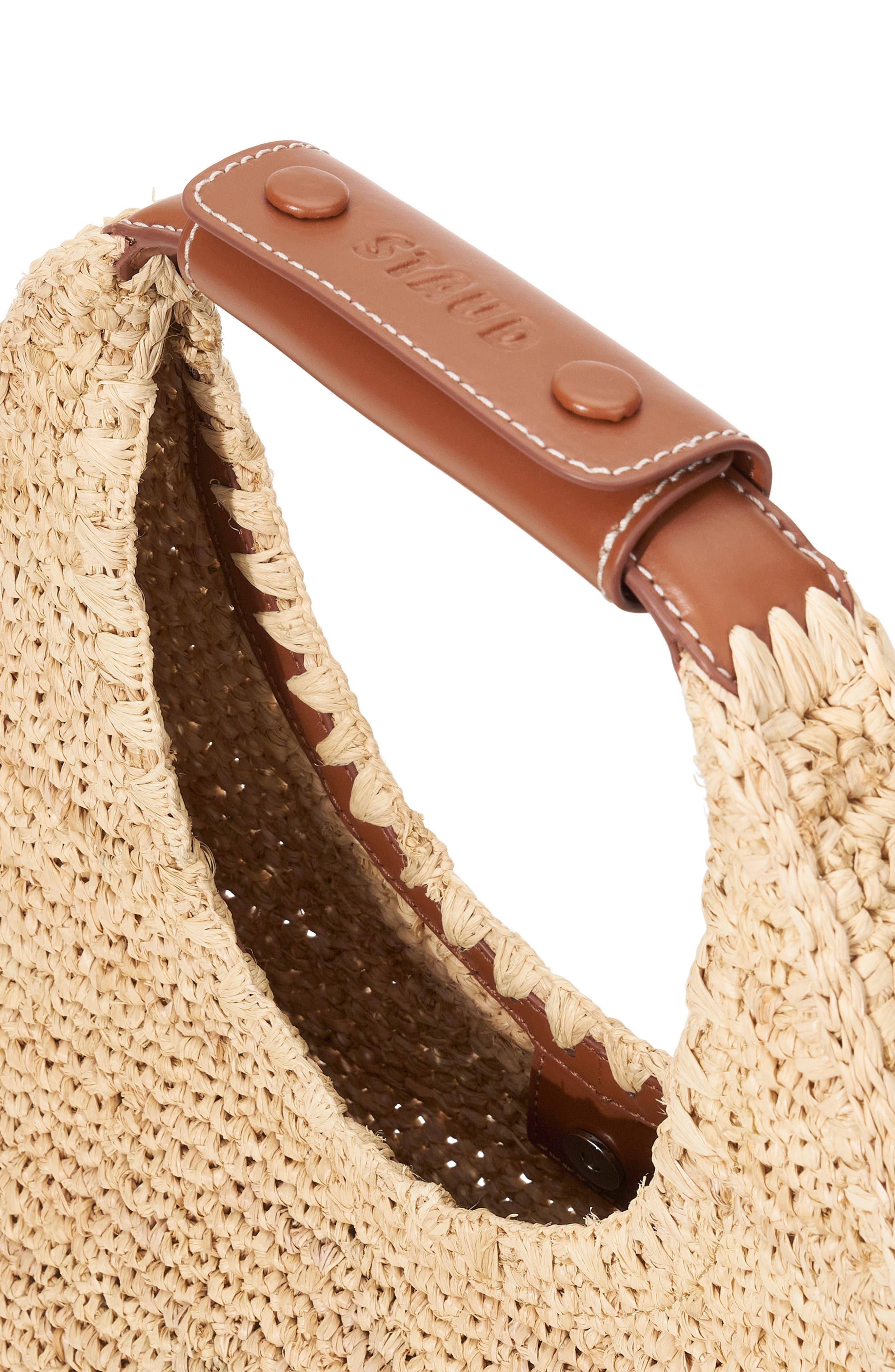 STAUD Moon Crocheted Raffia Bag in Natural/Tan at Nordstrom - 2