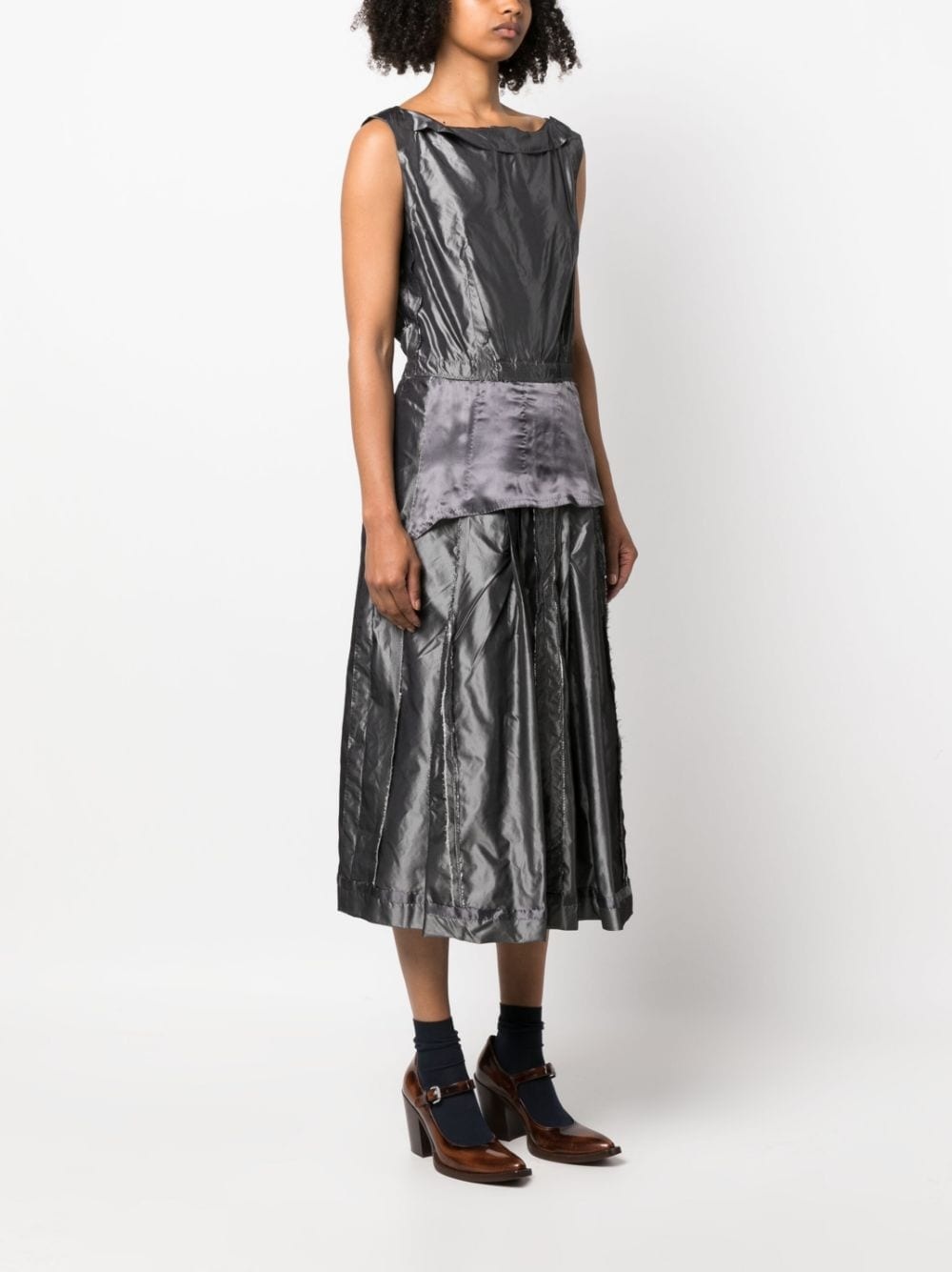 inside-out sleeveless midi dress - 3