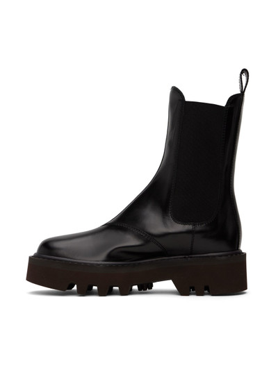 Dries Van Noten Black Leather Ankle Boots outlook