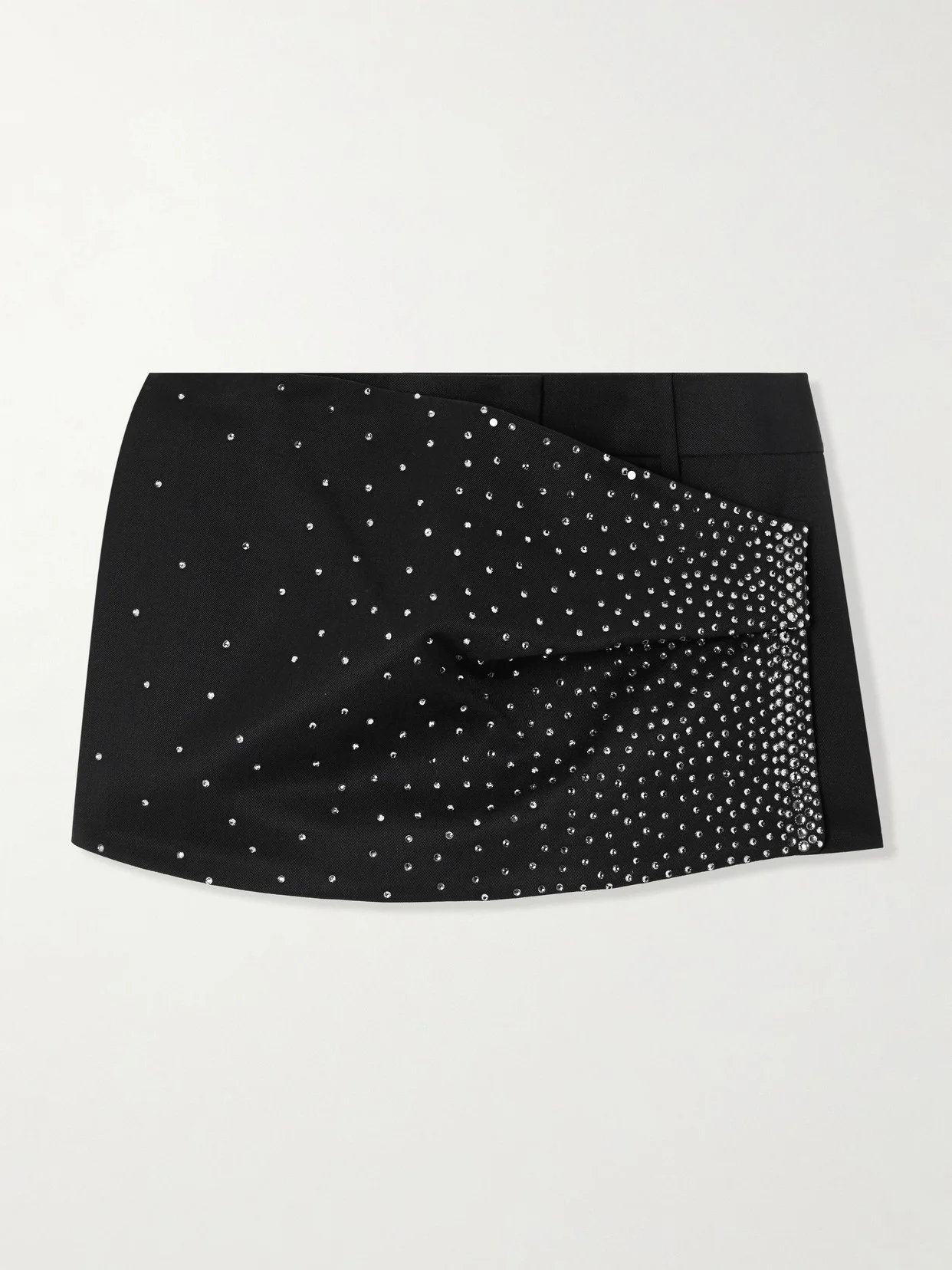 Wrap-effect Crystal-embellished Wool Shorts - 1