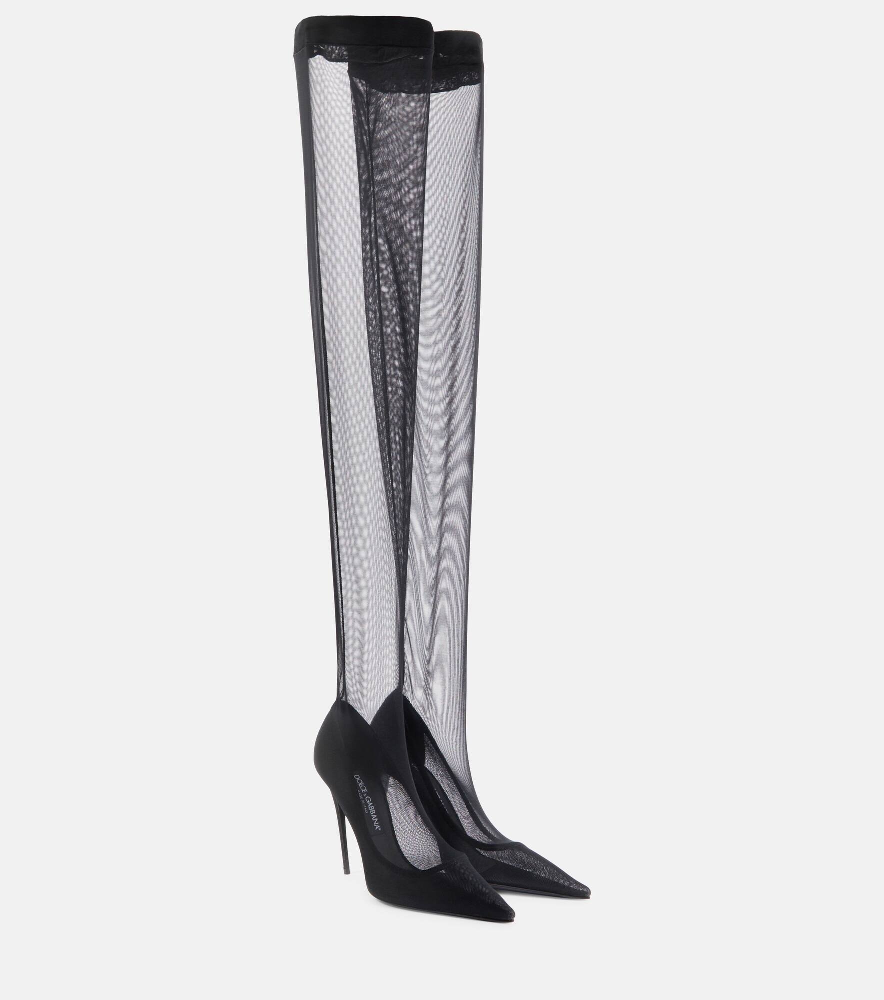 Tulle over-the-knee boots - 1