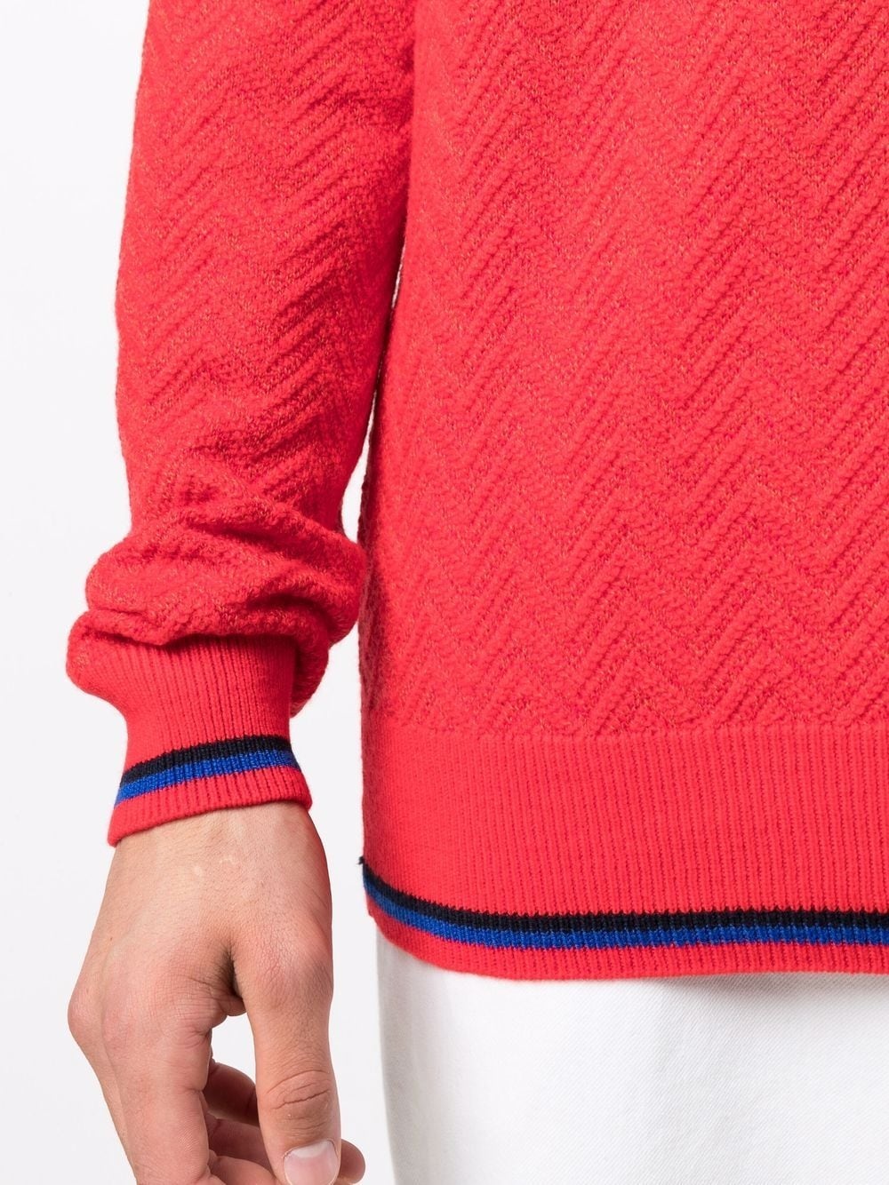 contrasting-stripe wool sweater - 5