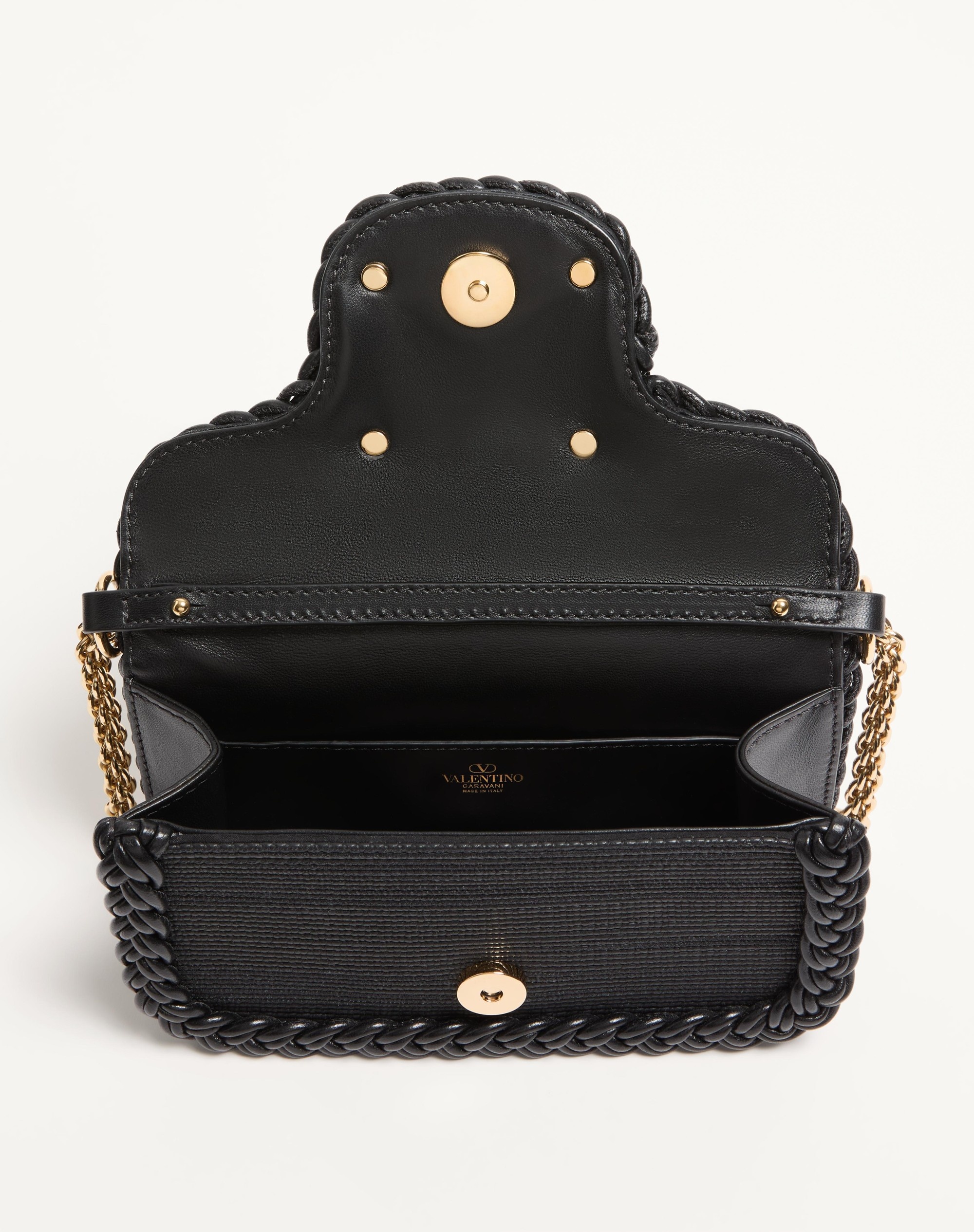 VALENTINO GARAVANI LOCÒ SMALL SHOULDER BAG WITH WOVEN TRIM - 4