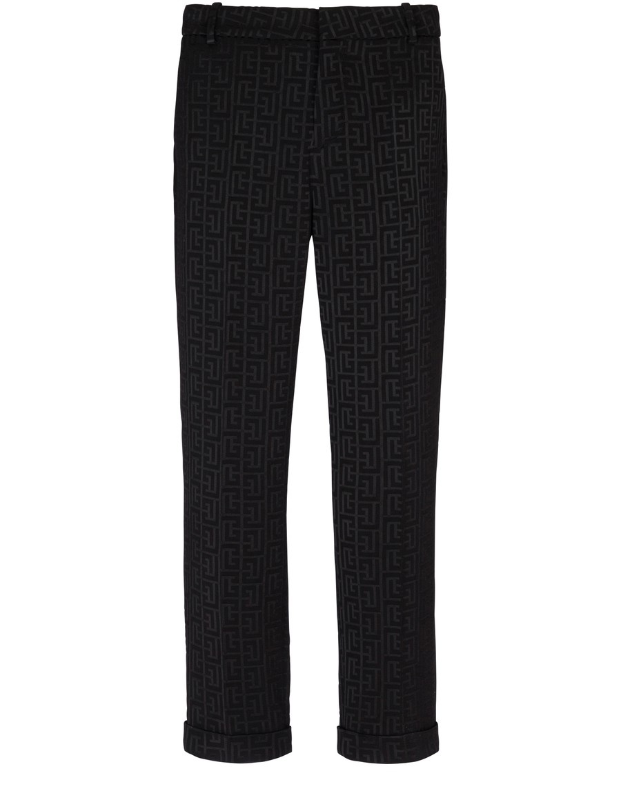 Monogrammed jacquard suit trousers - 1