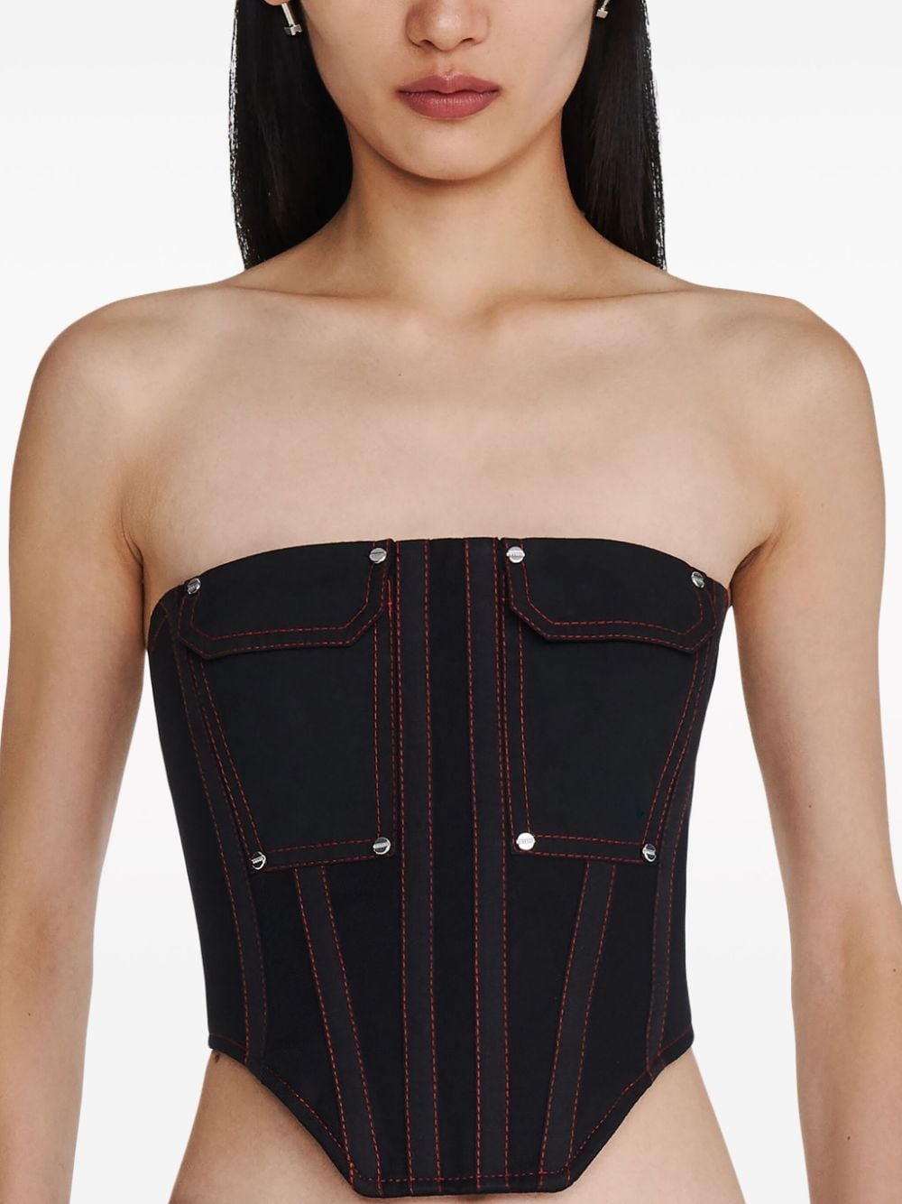 Hongbao strapless corset top - 3
