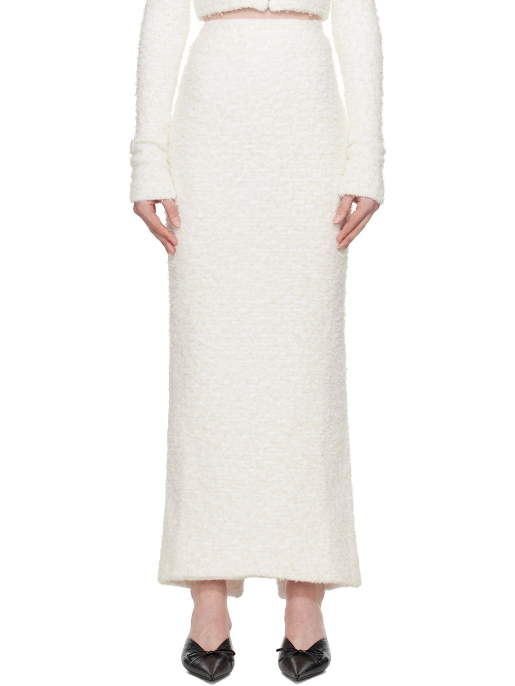 Off-White Tweed Maxi Skirt - 1