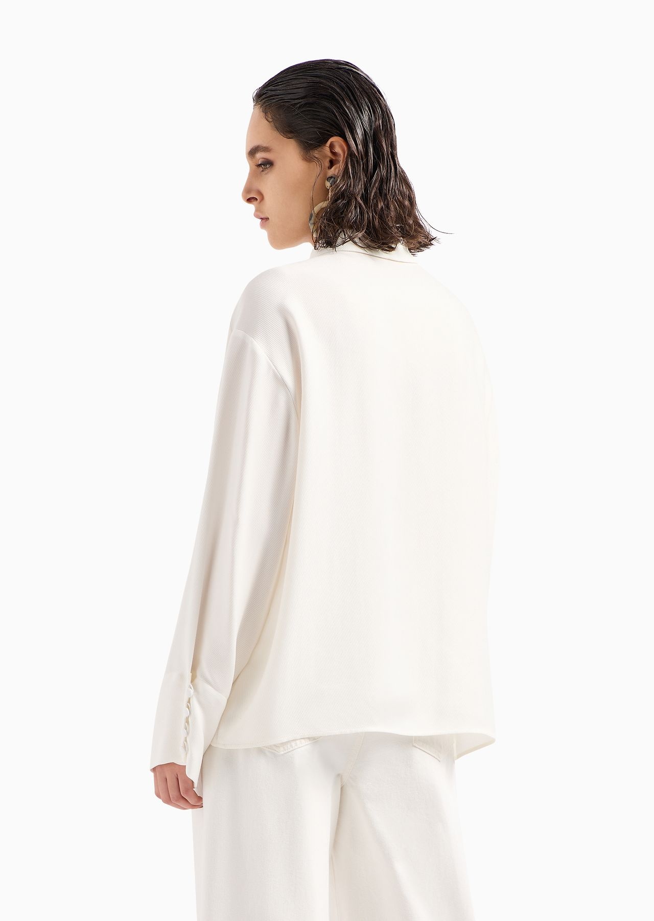 Cupro drill shirt with popover opening - 3