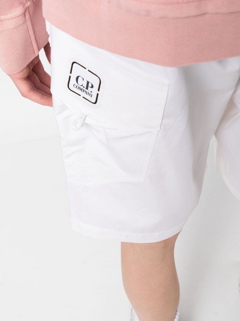 logo-print belted-waist shorts - 5