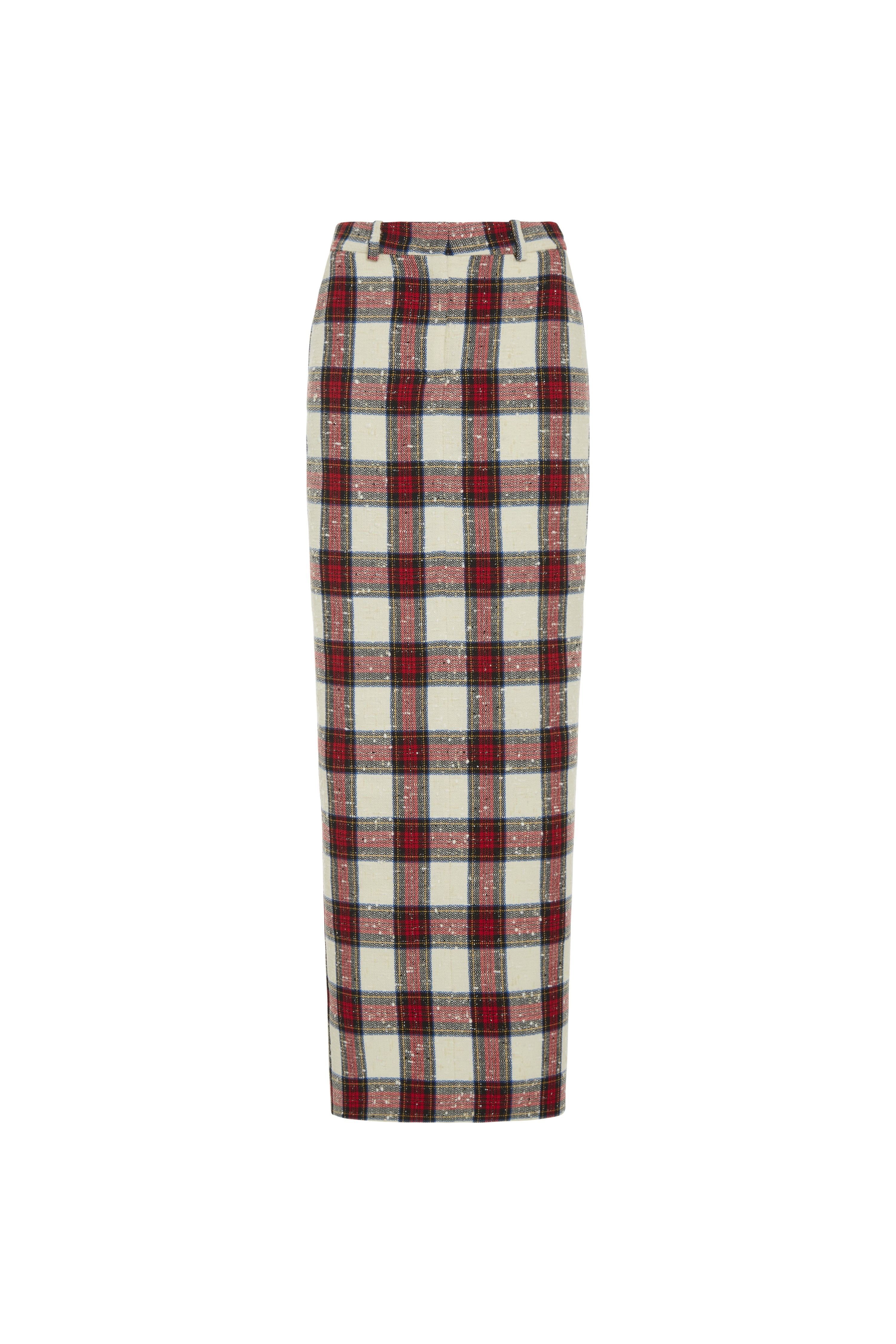 CHECKED LUREX WOOL LONG SKIRT - 1