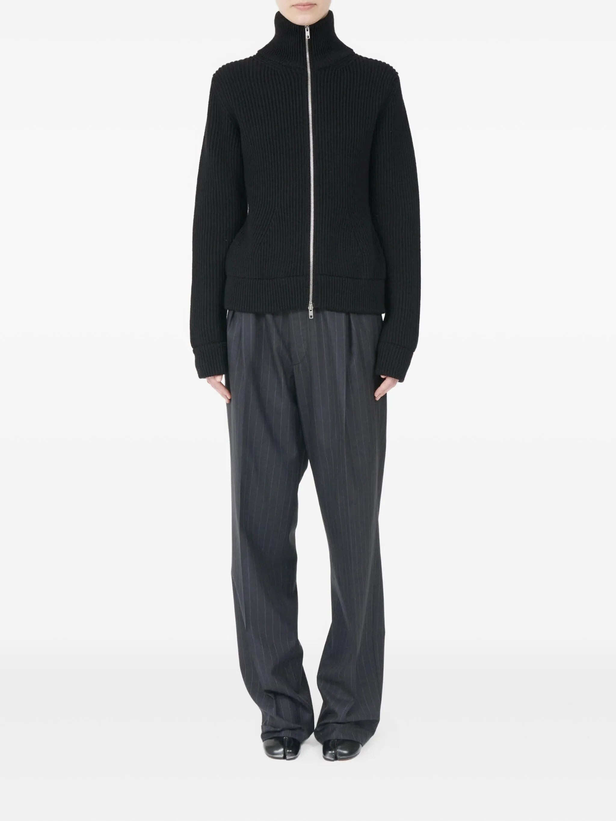 Maison Margiela Ribbed Zip-fastening Cardigan - 3
