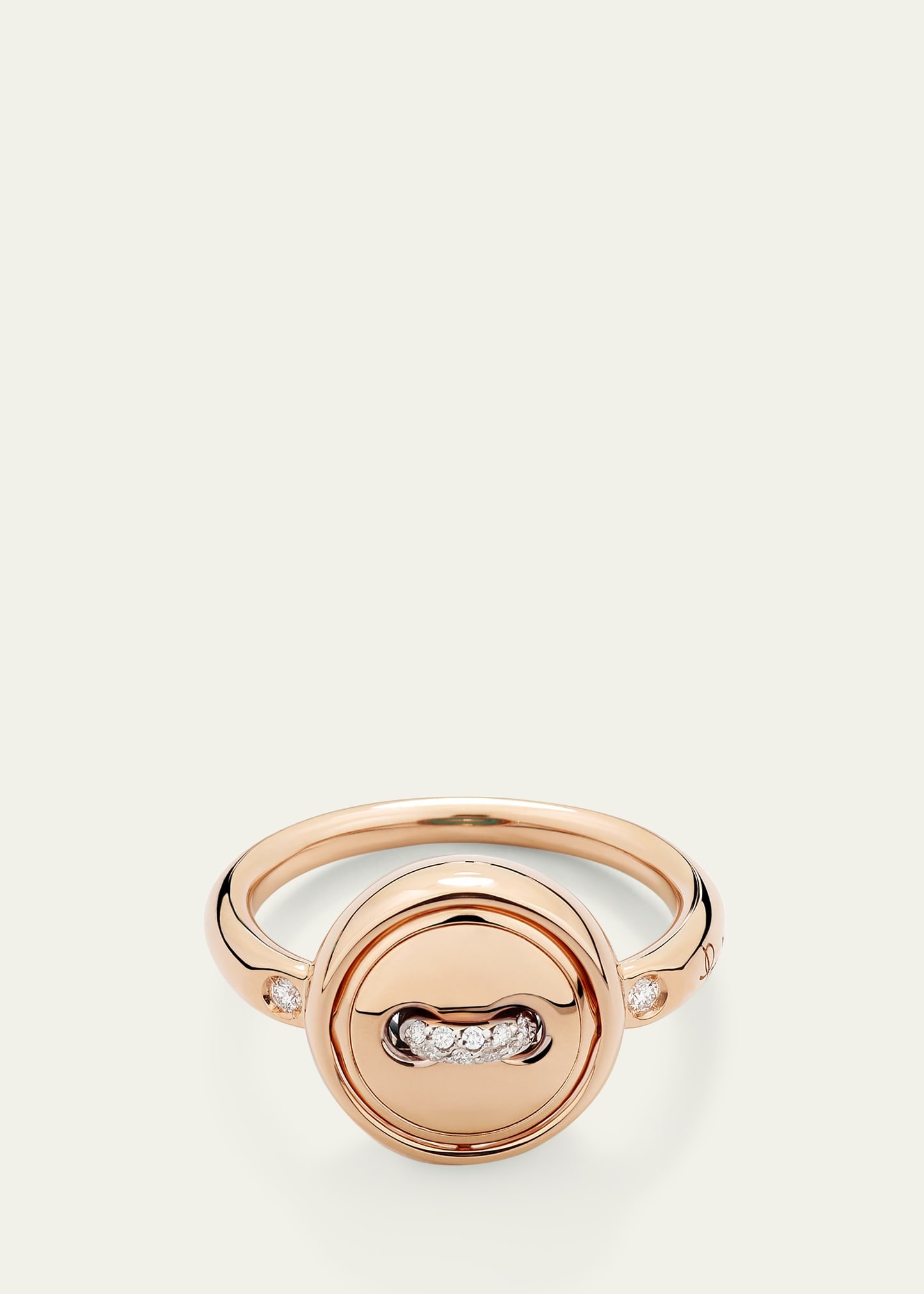 Pom Pom Dot 18K Rose Gold Diamond and Turquoise Flip Ring - 2