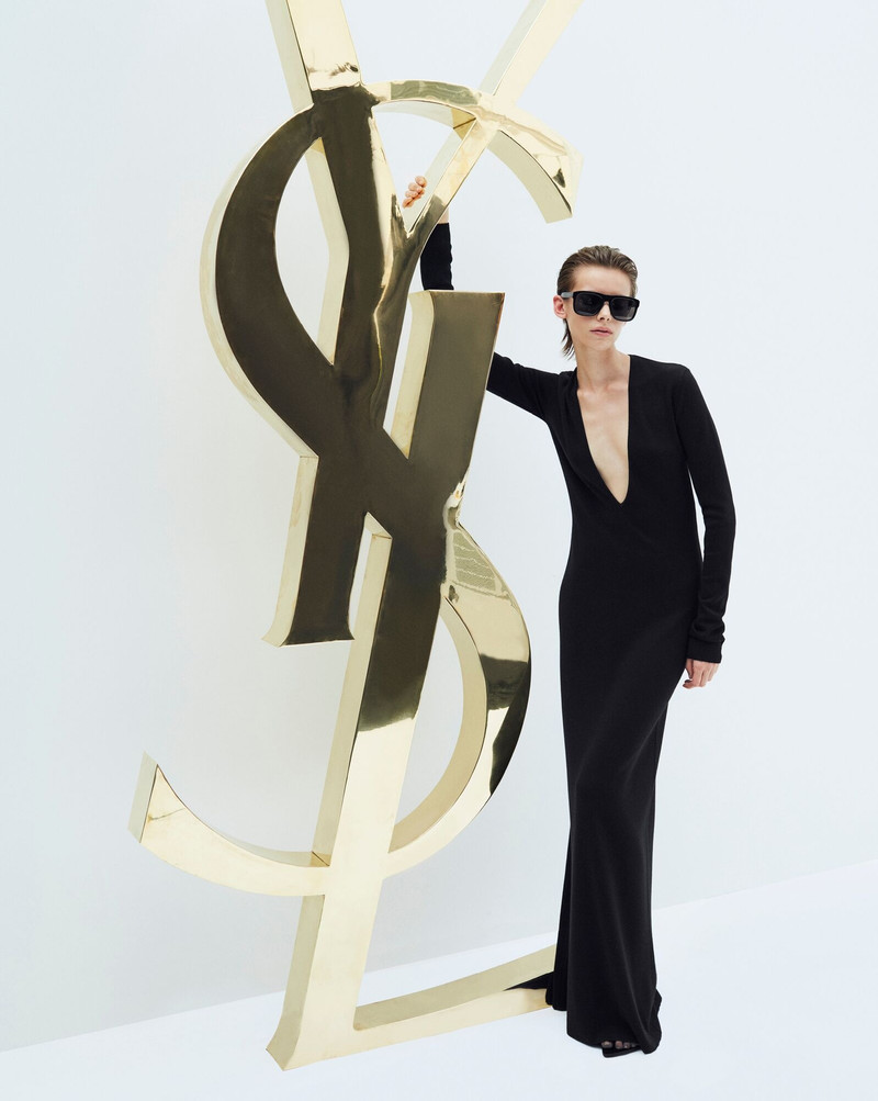 SAINT LAURENT long dress in wool outlook