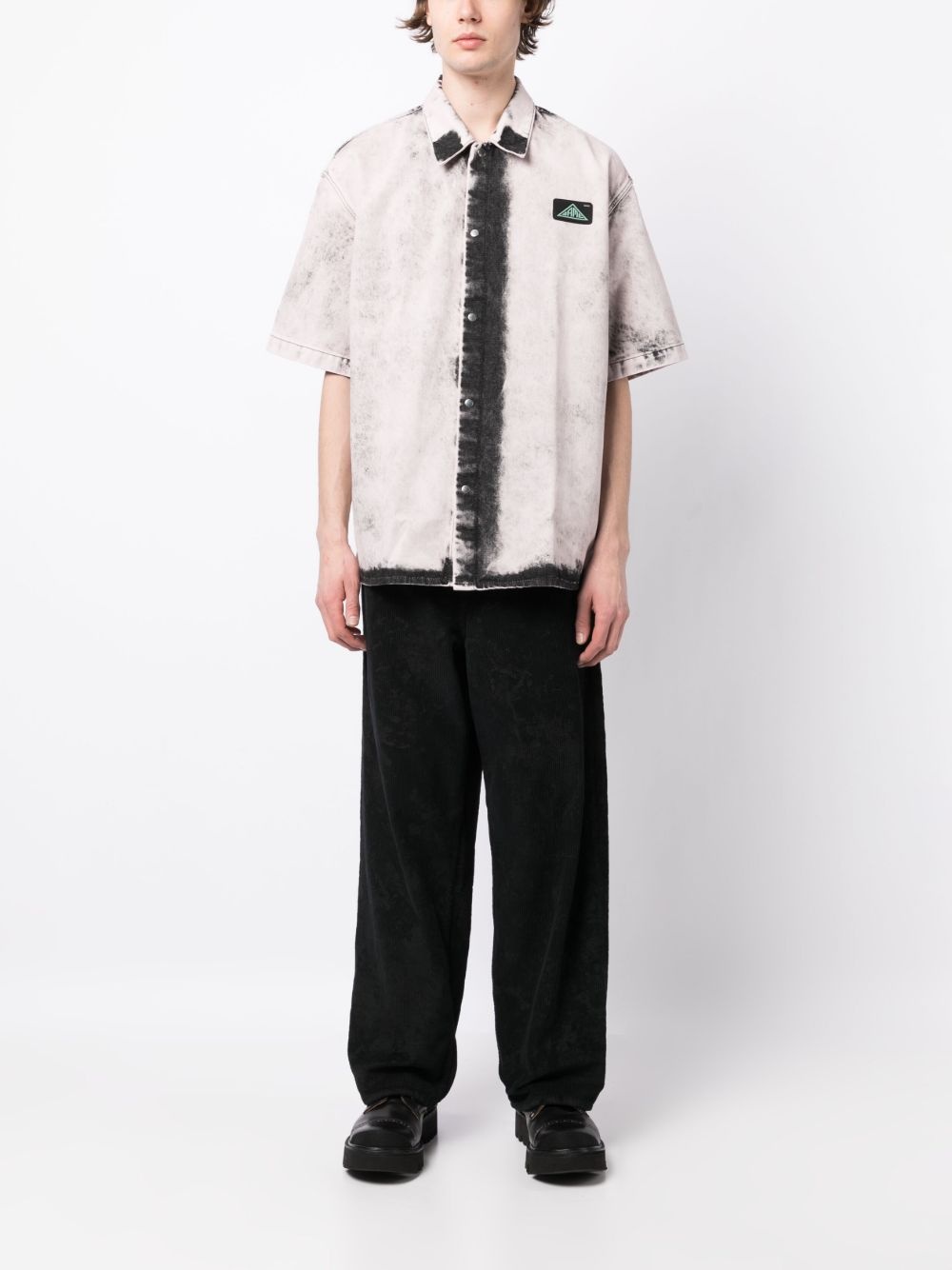 bleach-effect short-sleeve shirt - 2