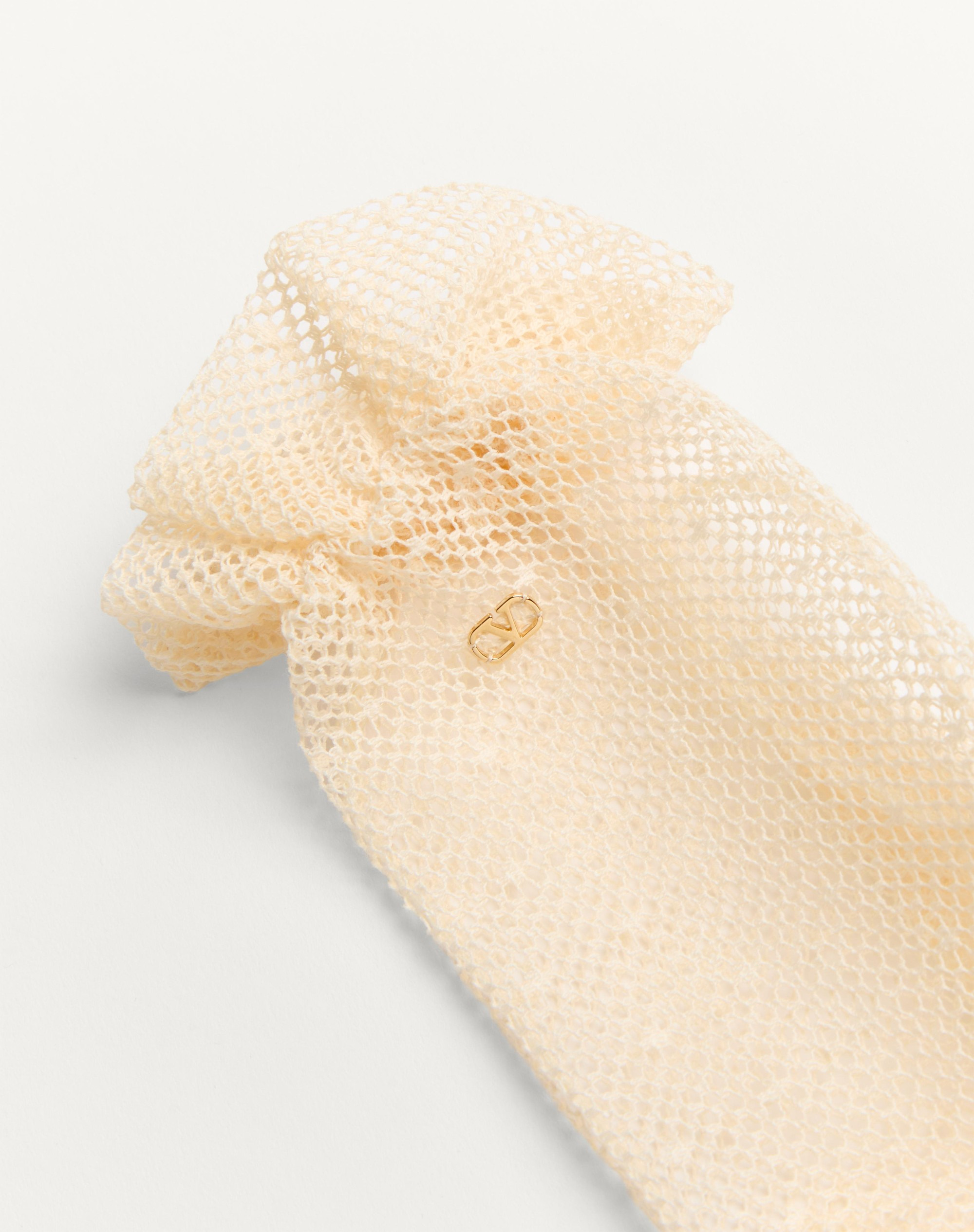 VLOGO SIGNATURE GLOVES IN COTTON AND TULLE - 2