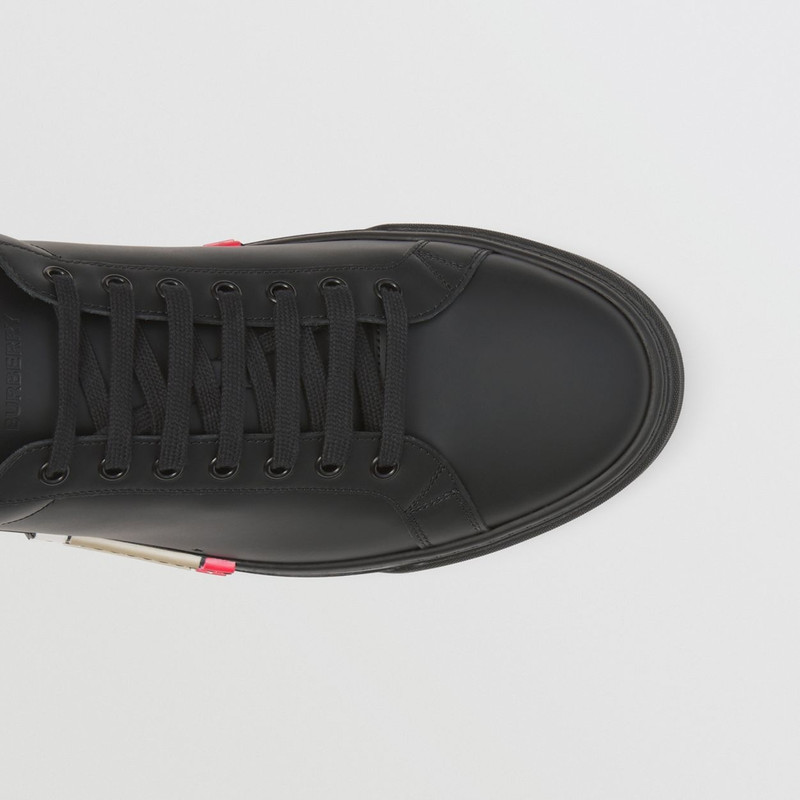 Burberry Stripe Detail Leather Sneakers outlook