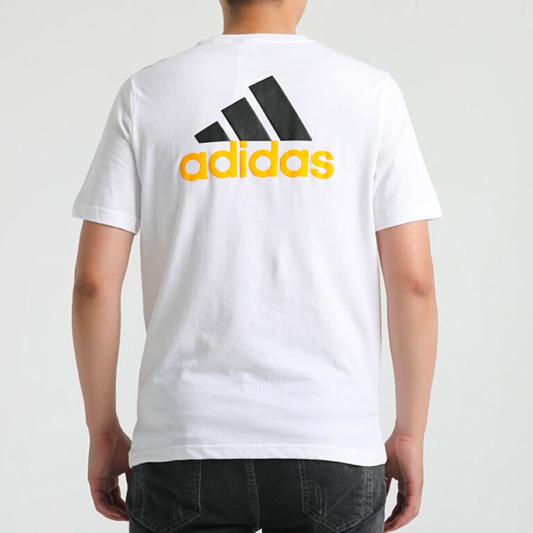 Men's adidas Round Neck Short Sleeve White T-Shirt GL2218 - 4